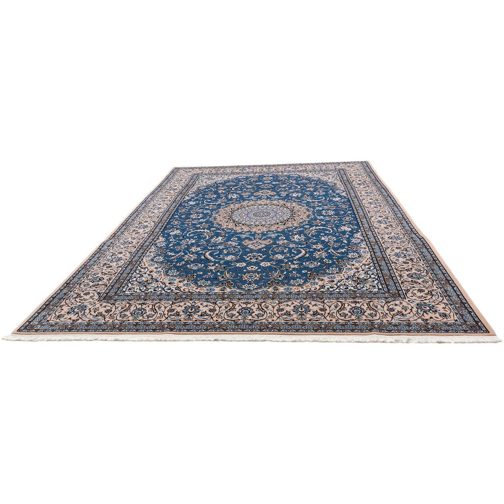 Wohnen Teppiche morgenland Wollteppich »Nain 9la Medaillon Blu scuro 348 x 245 cm«, rechteckig, 0,6 mm Höhe, Unikat mit Zertifik Wohnen Teppiche morgenland Wollteppich »Nain 9la Medaillon Blu scuro 348 x 245 cm«, rechteckig, 0,6 mm Höhe, Unikat mit Zertifik