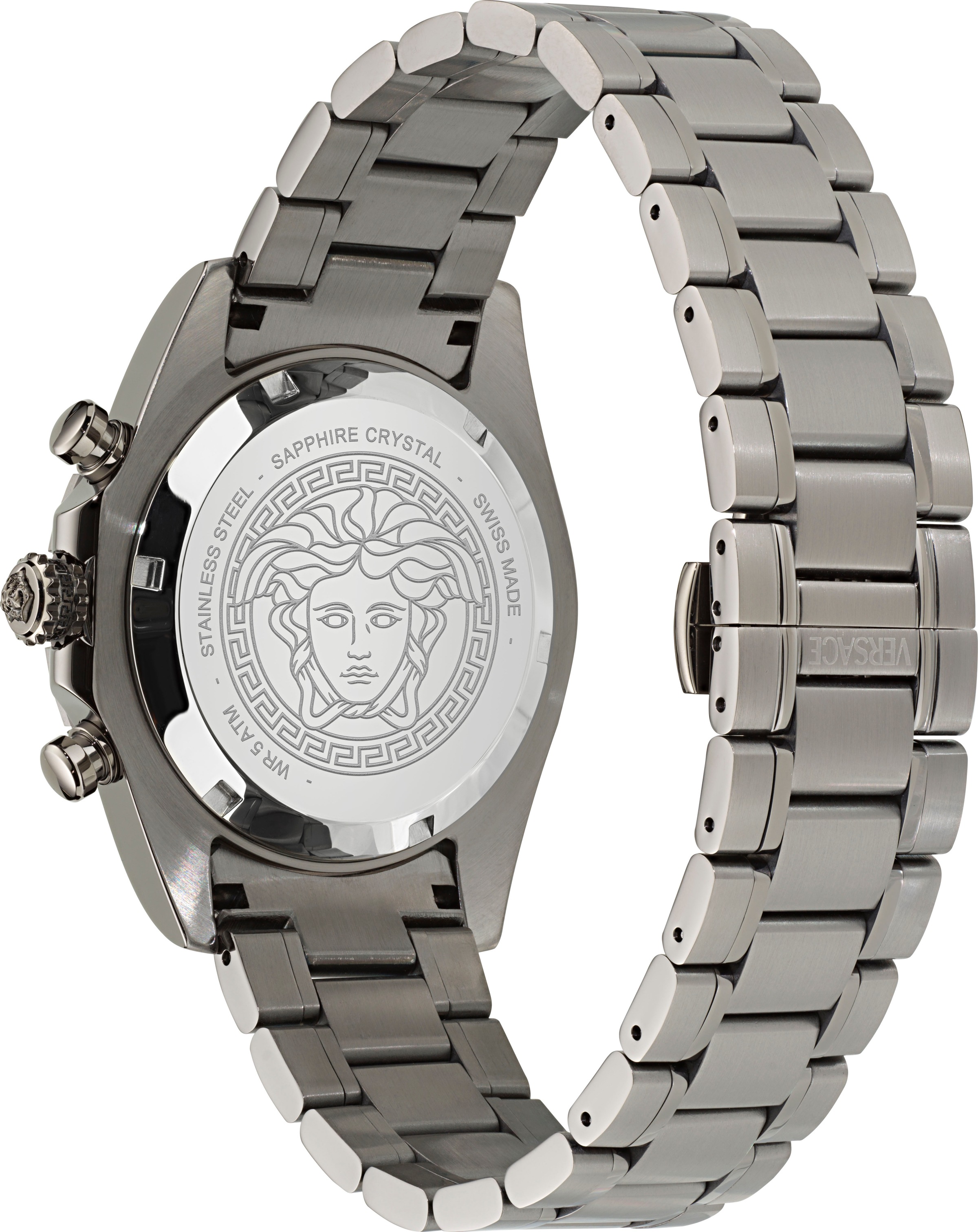 Versace Chronograph »VERSACE CHRONO X«, Quarzuhr, Armbanduhr, Herrenuhr,Swiss Made,Edelstahlband,Stoppfunktion