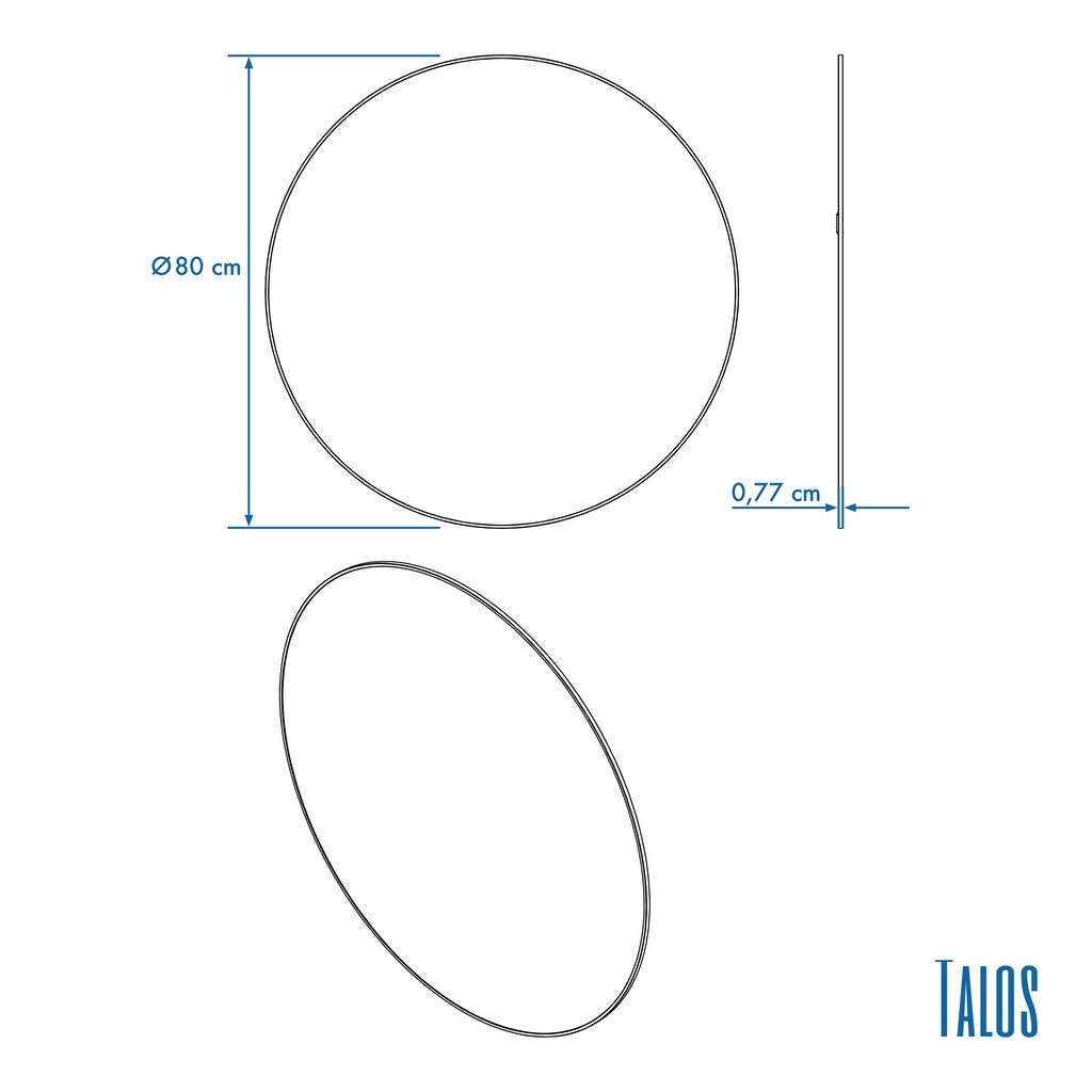 Talos Badspiegel »Picasso gold Ø 80 cm«, hochwertiger Aluminiumrahmen