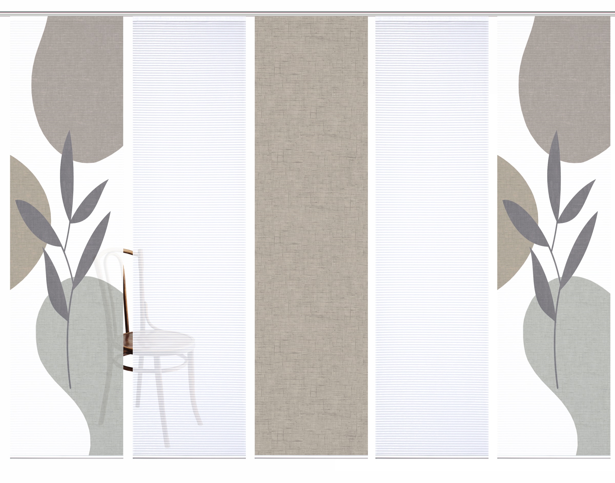 HOME in green Schiebegardine "FRONDA" Paneelwagen 5 Stk. tlg. SET DIGITALDR günstig online kaufen