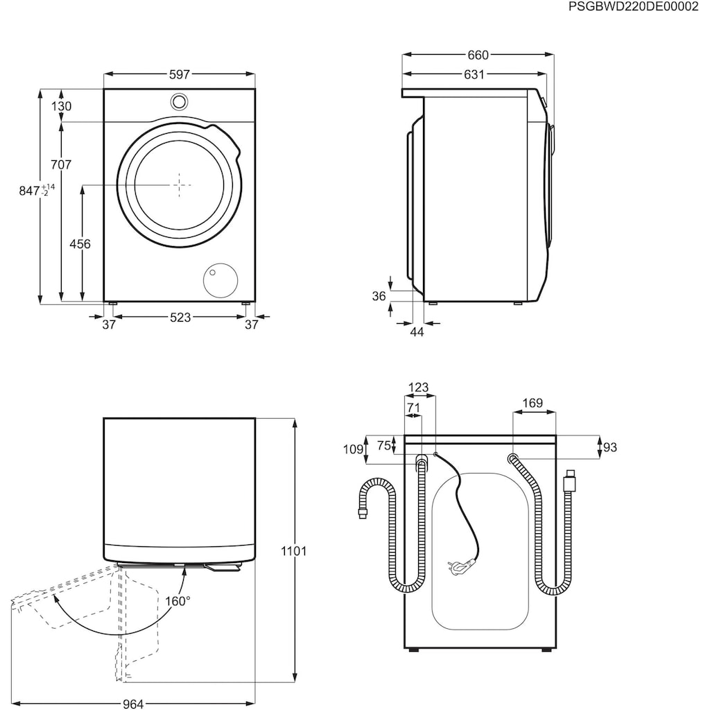 AEG Waschmaschine »LR7D70490«, 7000 ProSteam®, LR7D70490, 9 kg, 1400 U/min, ProSteam - Dampf-Programm für 96 % weniger Wasserverbrauch & Wifi