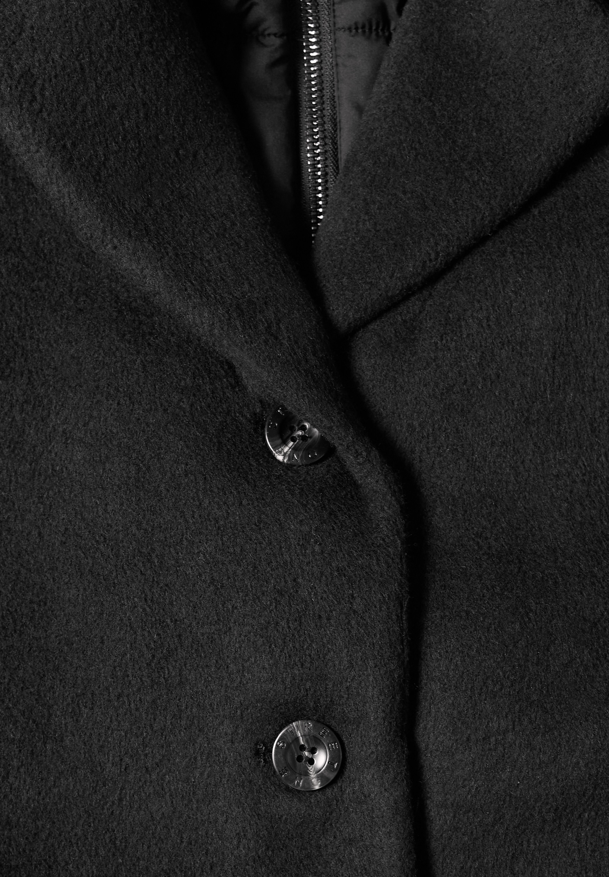STREET ONE Wolljacke mit Kapuze Wollmantel / Reverskragen / mit Kapuze und Reißverschluss