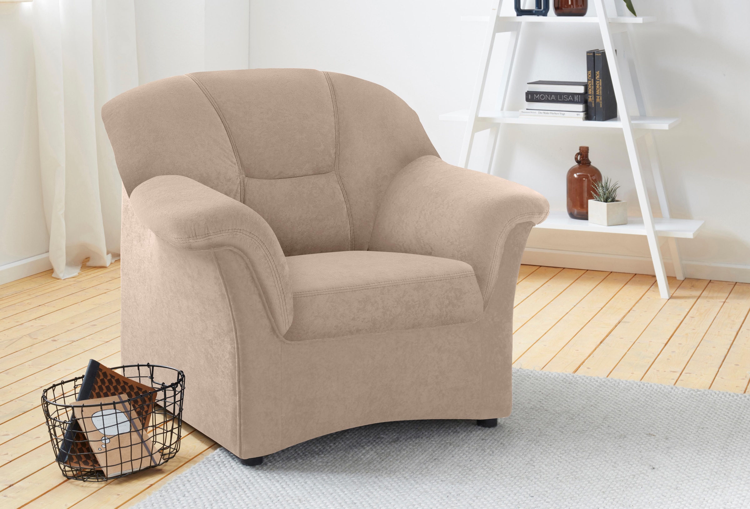 DOMO collection Sessel "SARAFINA Breite 102 cm, auch mit Federkern für noch mehr Sitzkomfort" whlw. mit Federkern, elegantes Design
