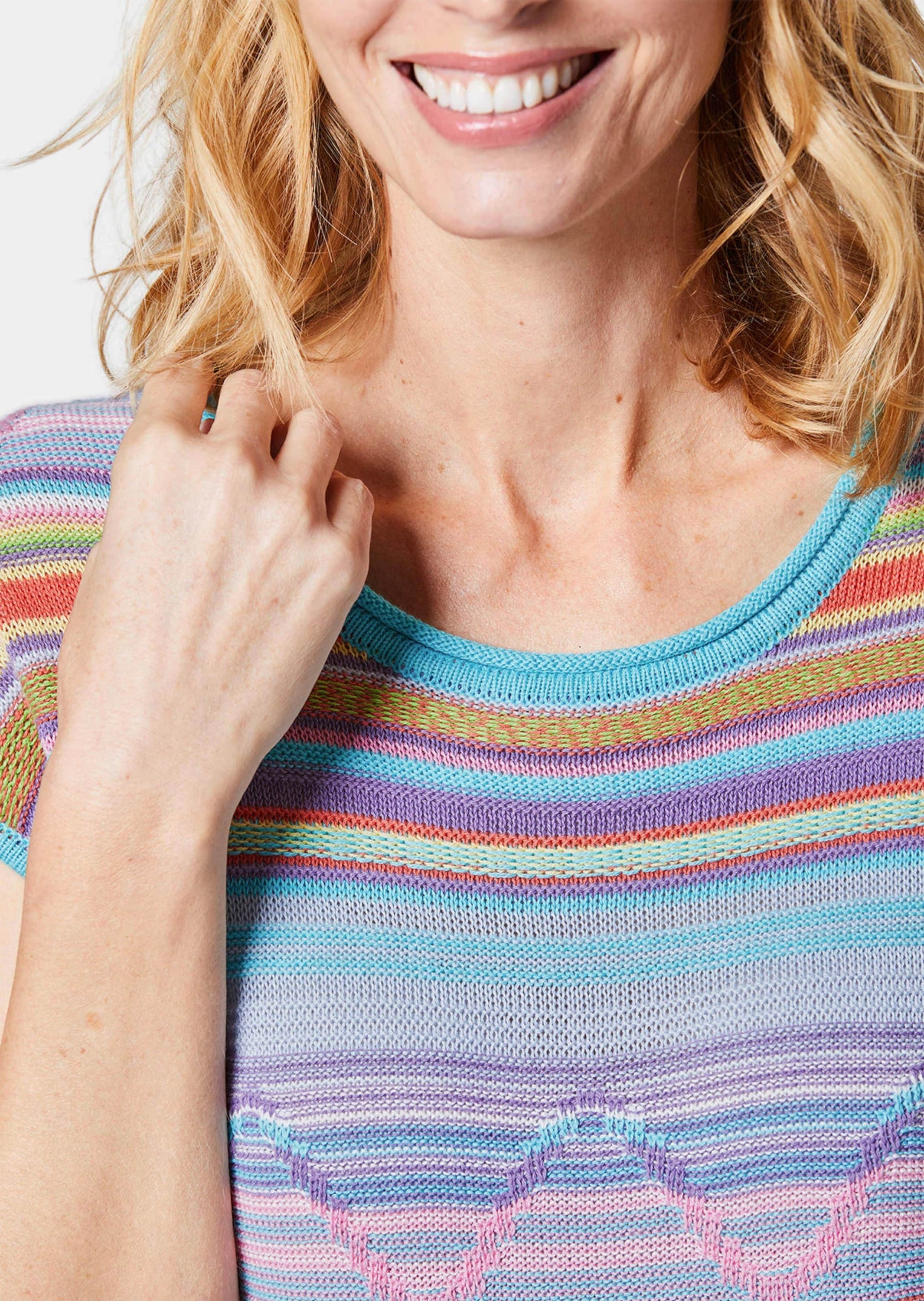 GOLDNER Strickpullover »Stricktop Bequemes Top mit kombinationsstarkem Dessin«
