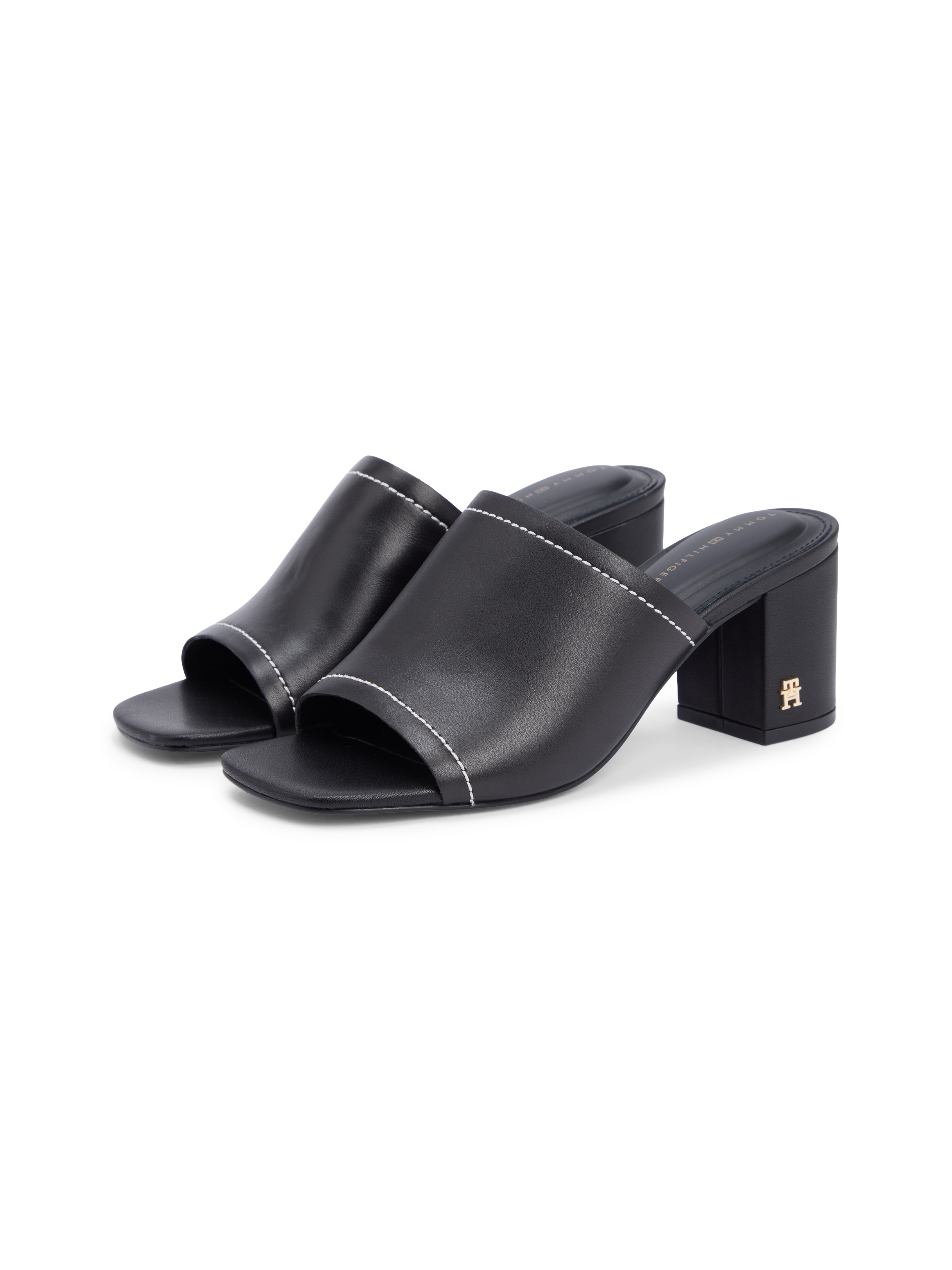 Tommy Hilfiger Pantolette "TH BLOCK HEEL MULE LTH" Sommerschuh, Businesssch günstig online kaufen