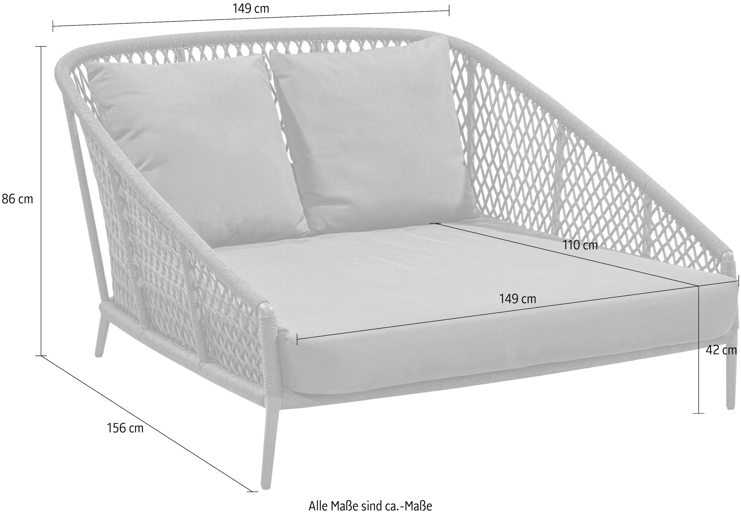 Musterring Sitzbank »Freilicht Sonnenbett« 1 Stk. tlg. 149 cm breit, ideal zum Zurücklehnen und entspannten Liegen im Garten