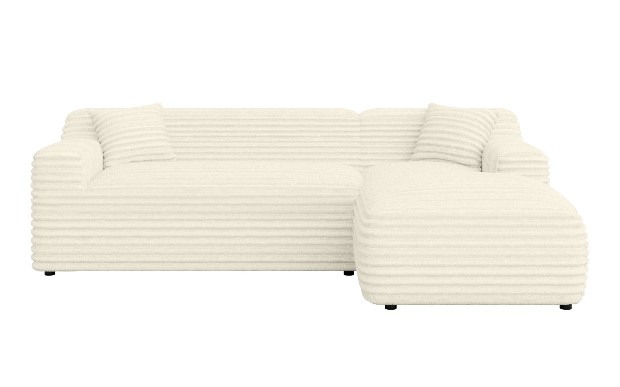 Home affaire Ecksofa »LILLIANA Designsofa, L-Form mit Recamiere rechts/links bestellbar«, L-Form mit Wellenunterfederung, Maße B/T/H: 256/160/76 cm
