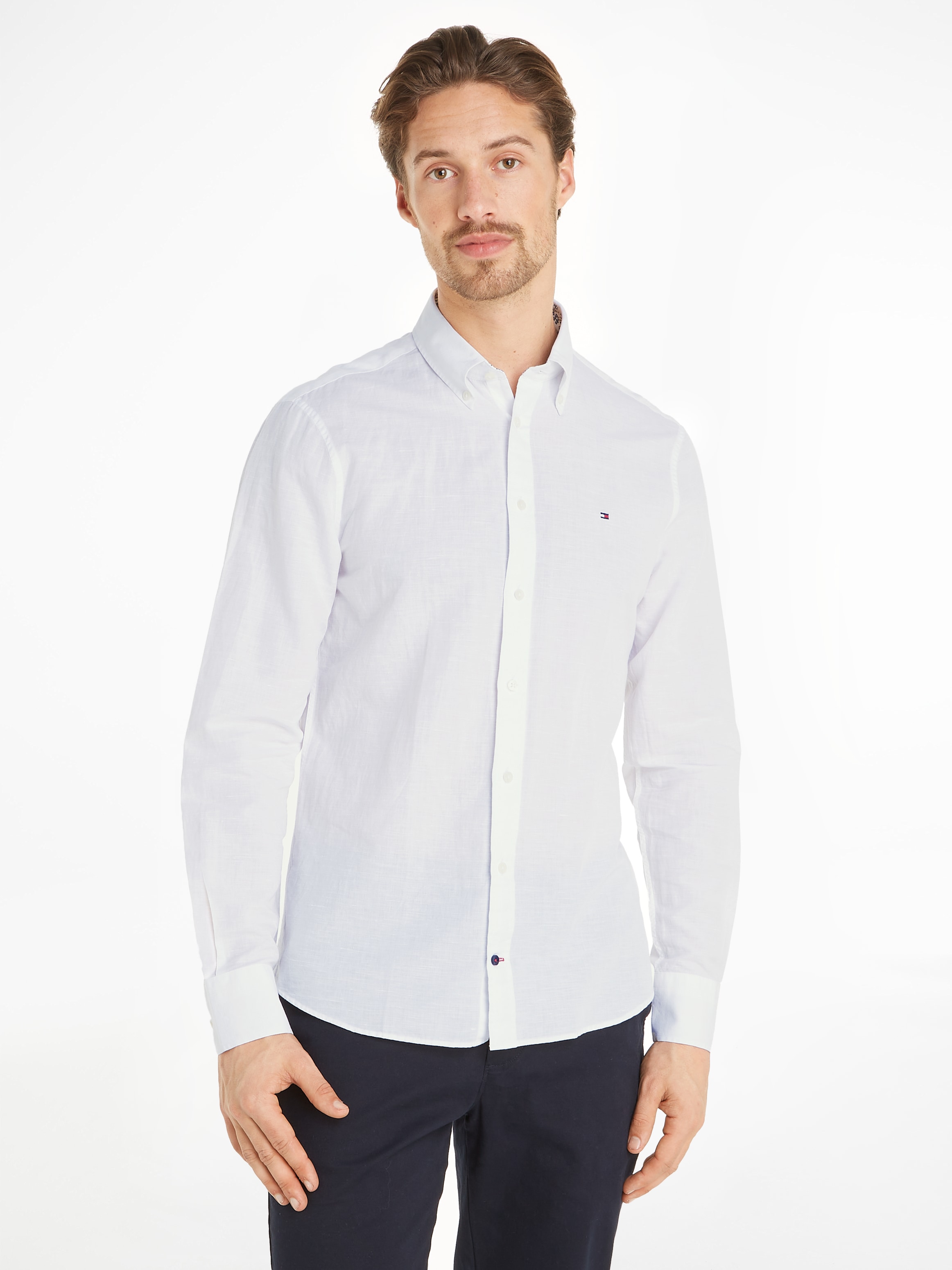Tommy Hilfiger Langarmhemd »CL W-CO LINEN SOLID SF SHIRT«
