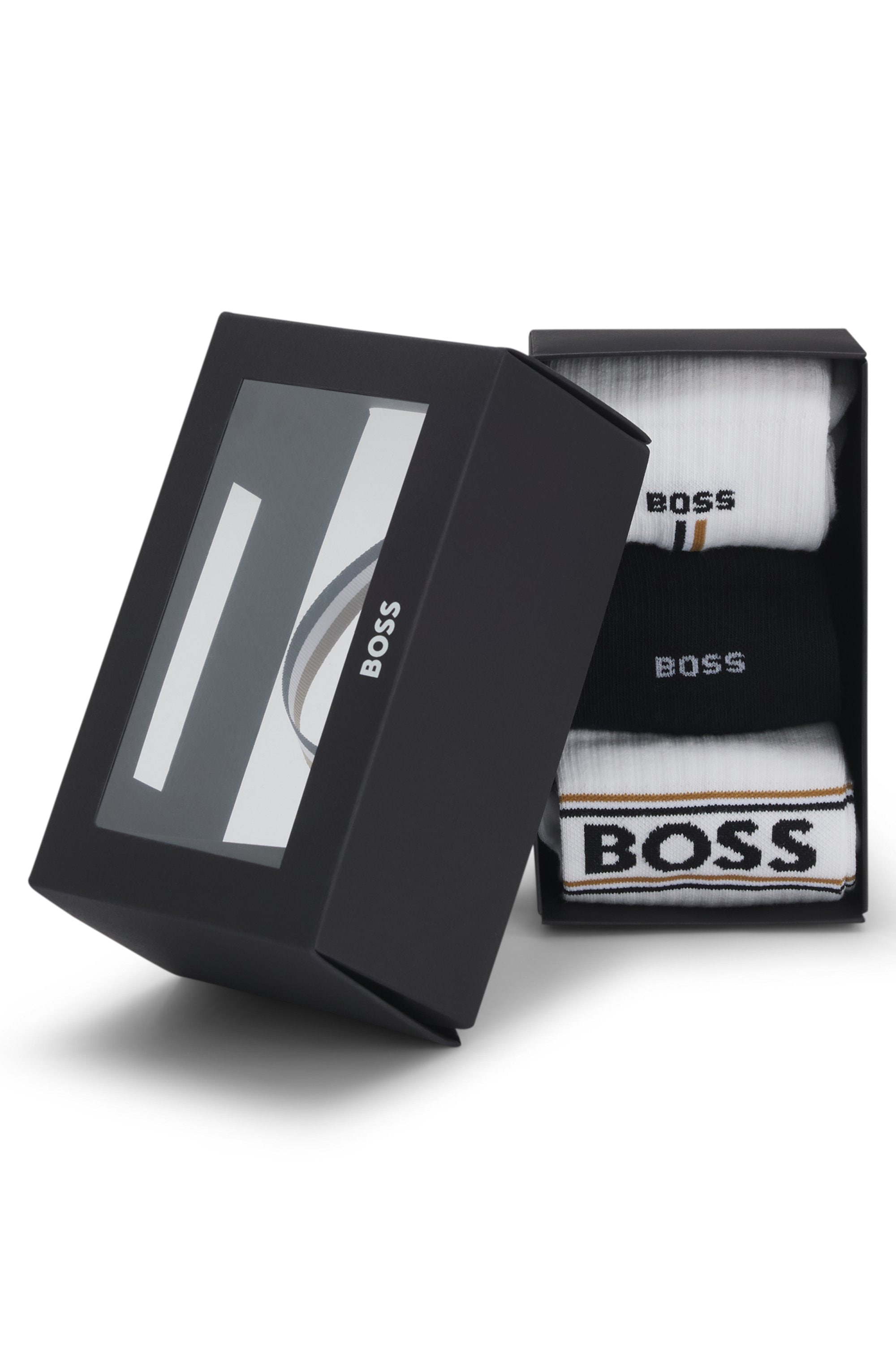 BOSS Socken »Giftset Iconic« 3 Paar tlg. Neuheit, in Geschenk-Box, verstärkte Zehen- und Fersenpartie