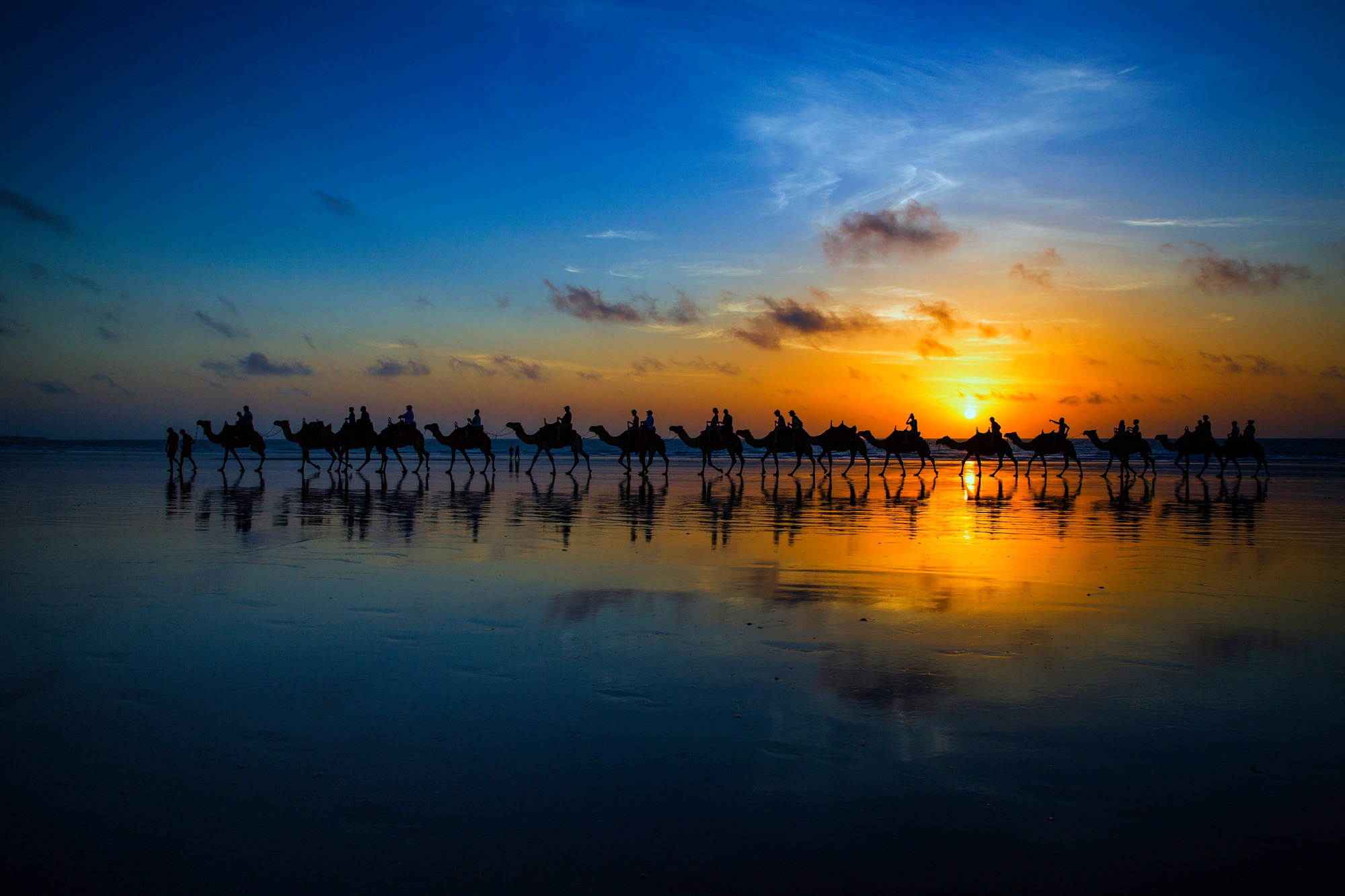 Papermoon Fototapete "Photo-Art LOUISE WOLBERS, SUNSET CAMEL RIDE"