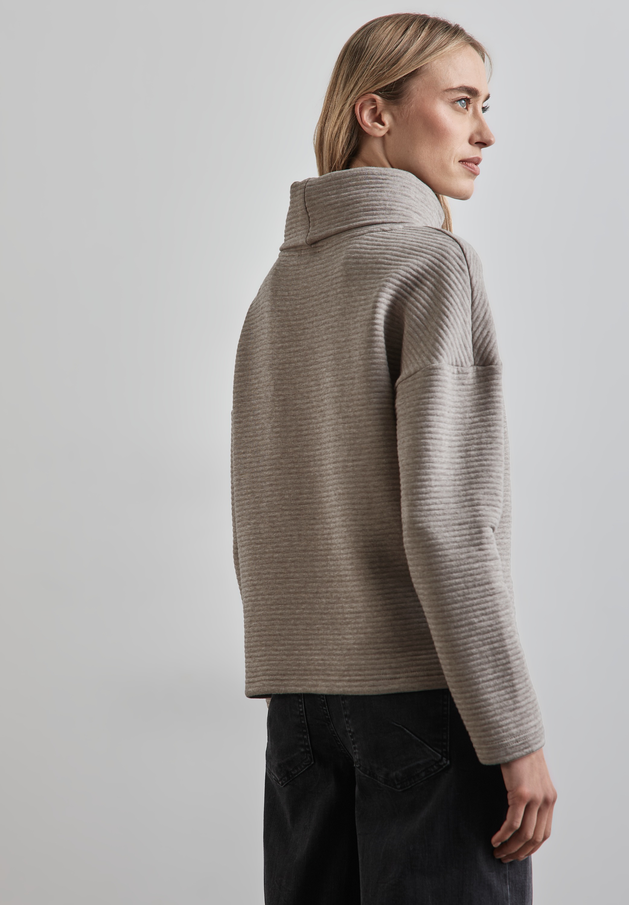 STREET ONE Langarmshirt, mit Schalkragen