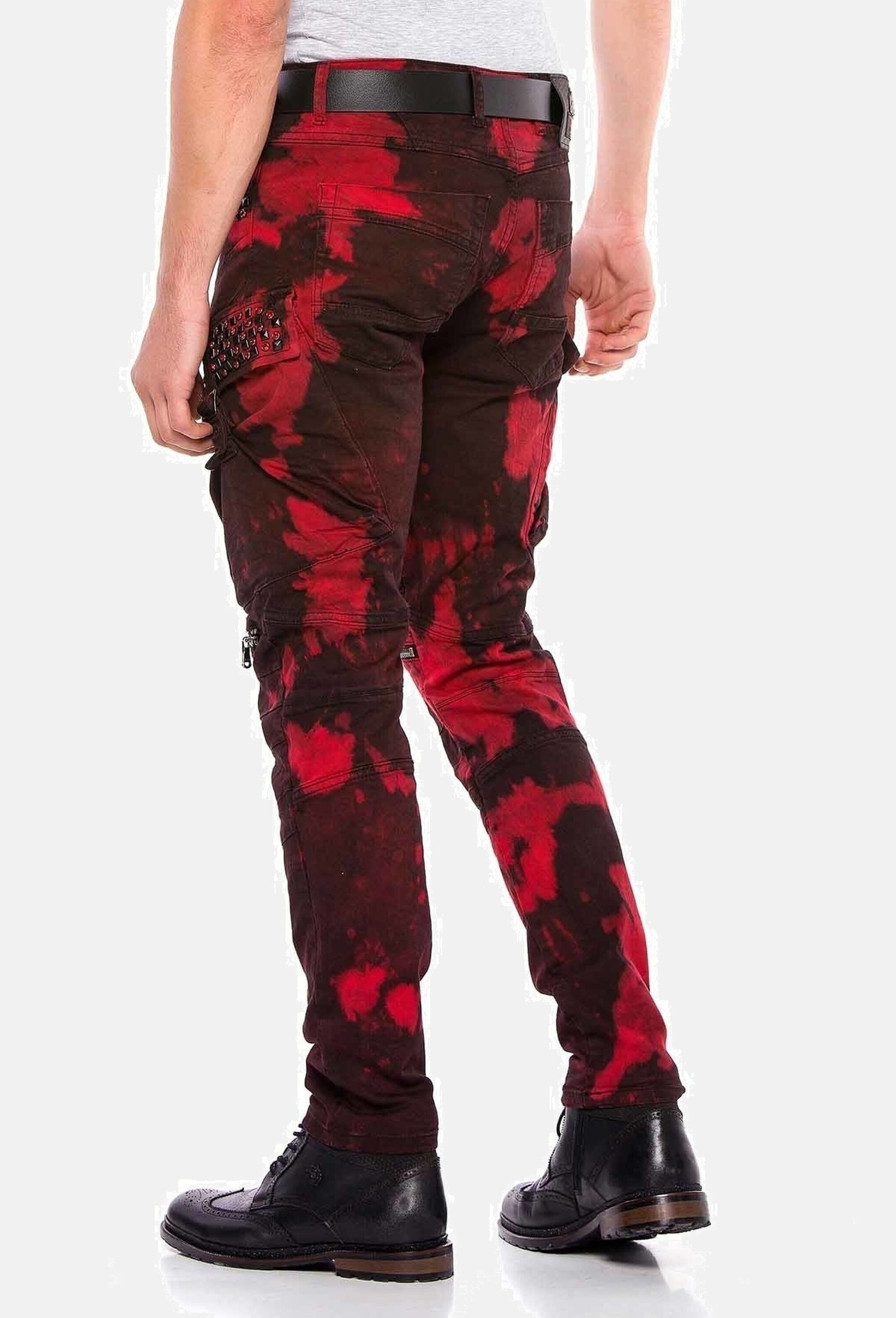 Cipo & Baxx Straight-Jeans »Cipo & Baxx Jeans« mit Biker- und Punk-Elementen, CD558
