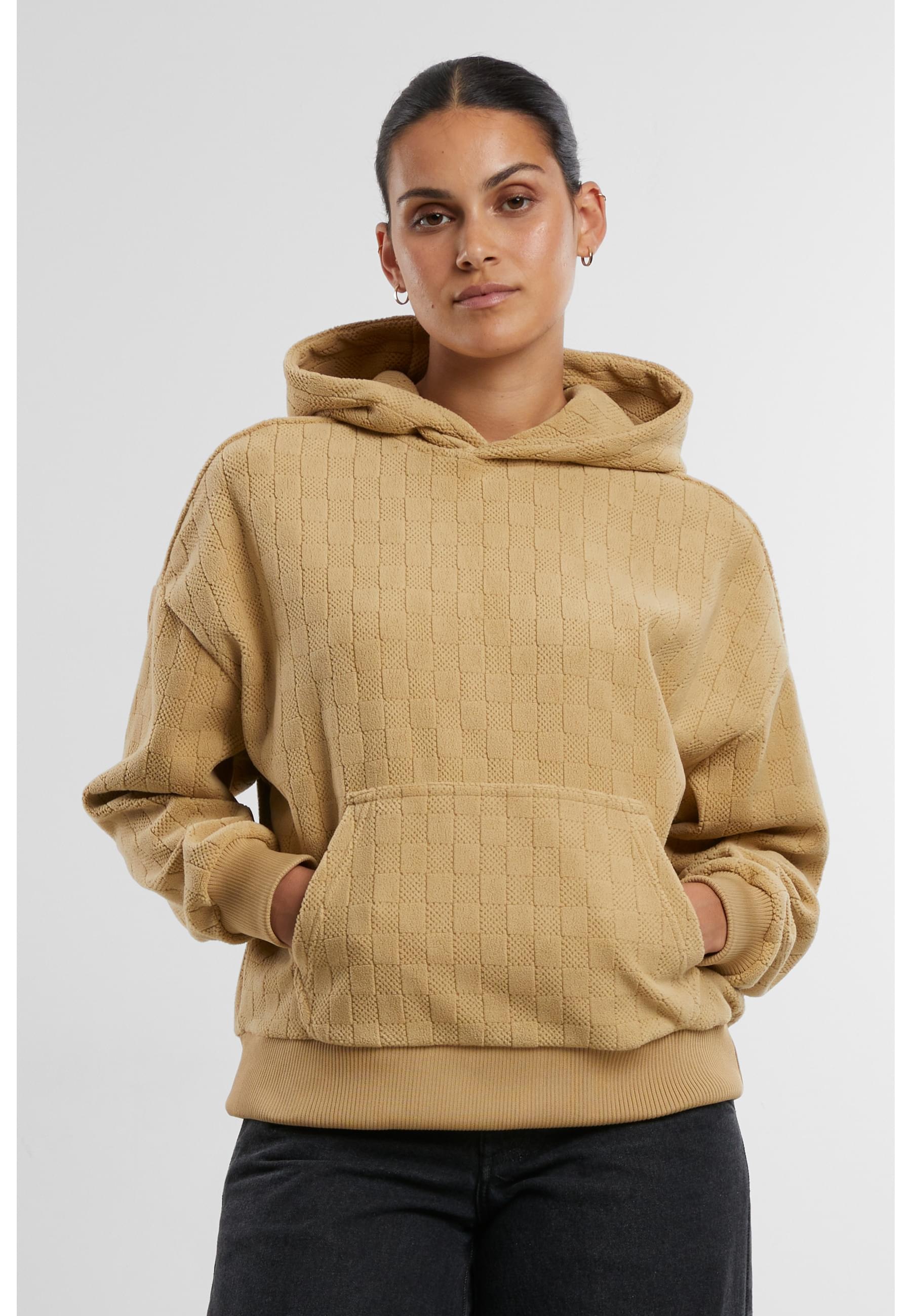URBAN CLASSICS Kapuzenpullover »Urban Classics Ladies Jacquard Velvet Oversized Hoodie«, (1 tlg.)