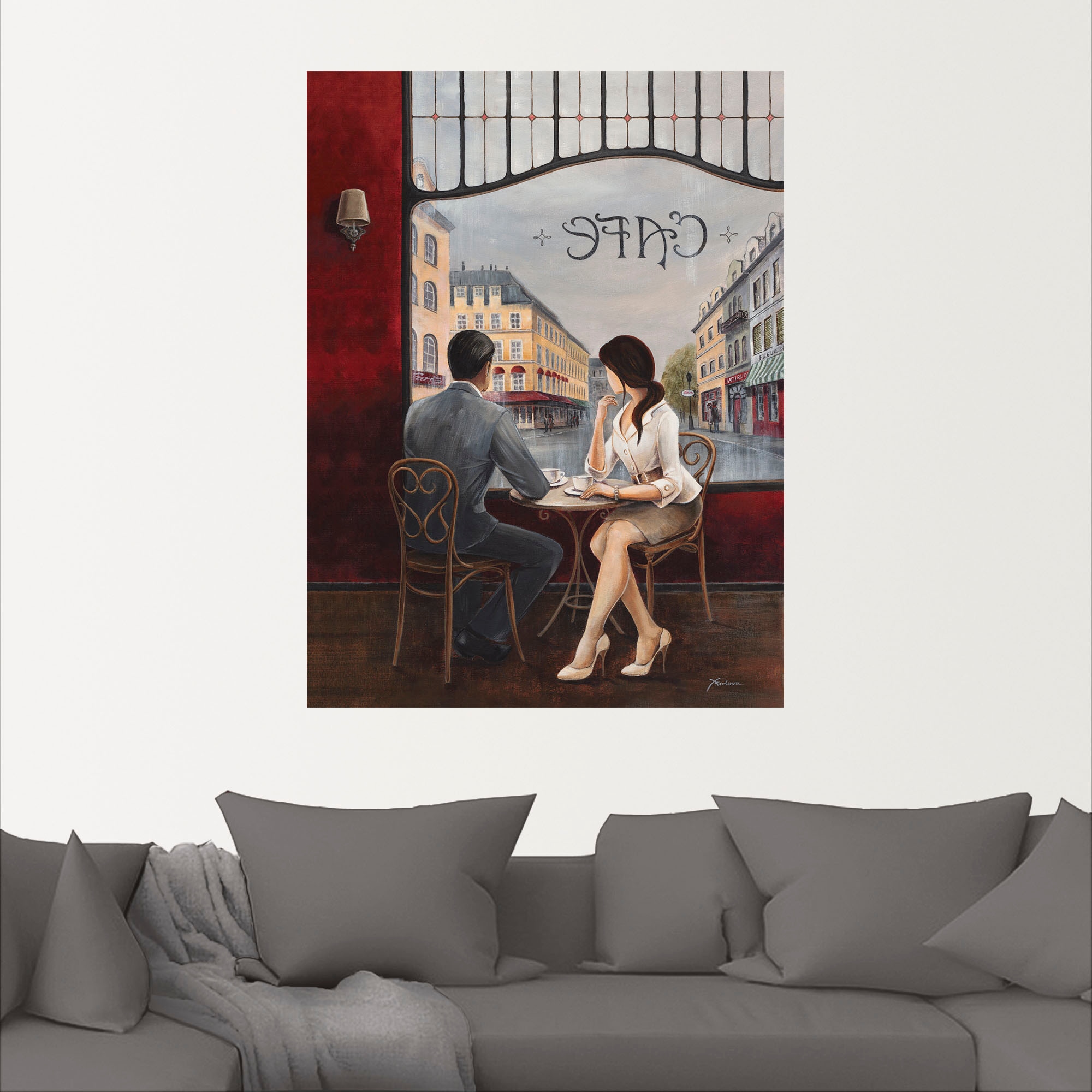Alubild, Größen oder Cafés, (1 bestellen »Café«, versch. in Wandaufkleber | als Restaurant Artland Wandbild Poster BAUR Leinwandbild, & St.),