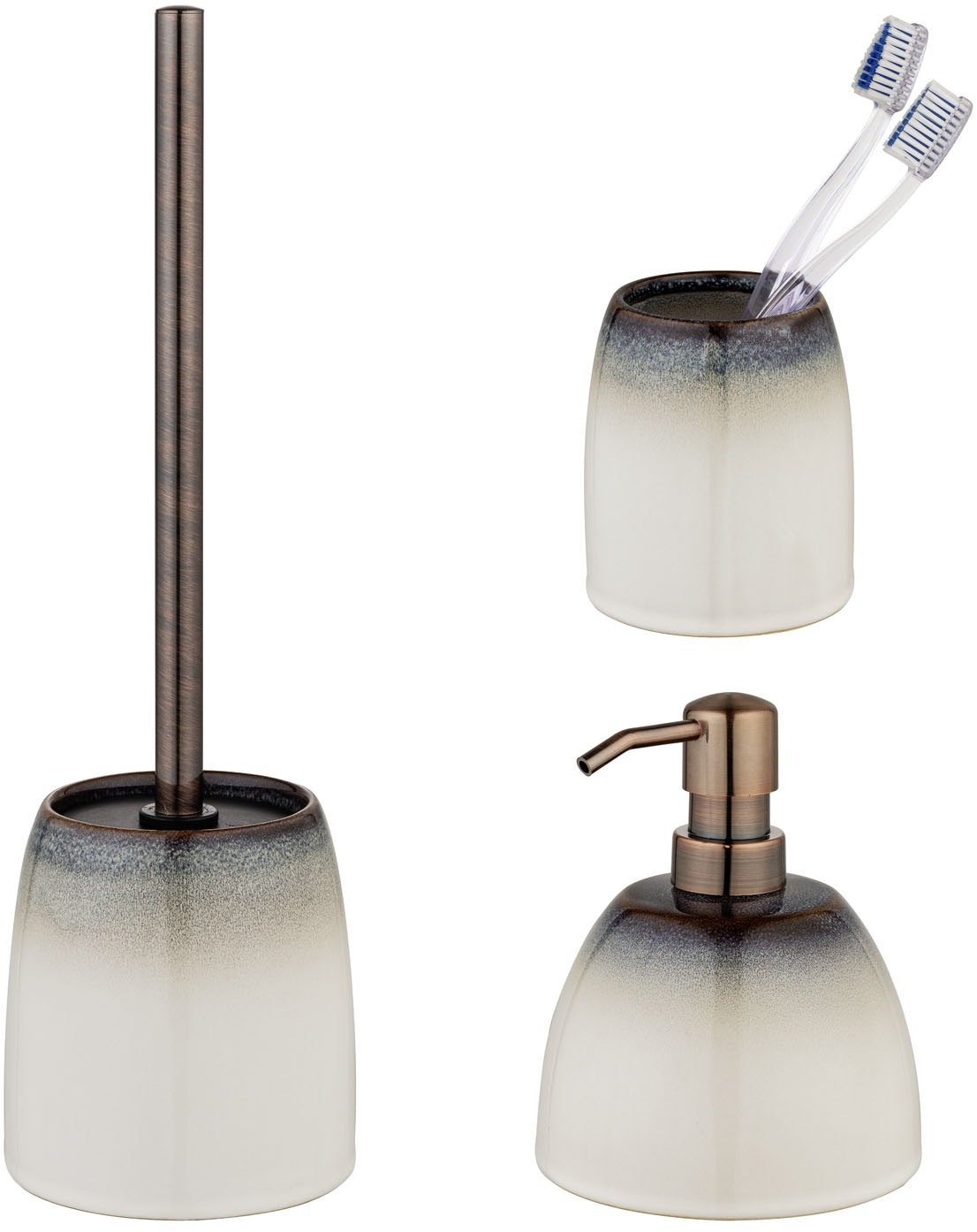 SCHÖNER WOHNEN-Kollektion Badaccessoire-Set ""Osteto"" aus Keramik, mit Zah günstig online kaufen