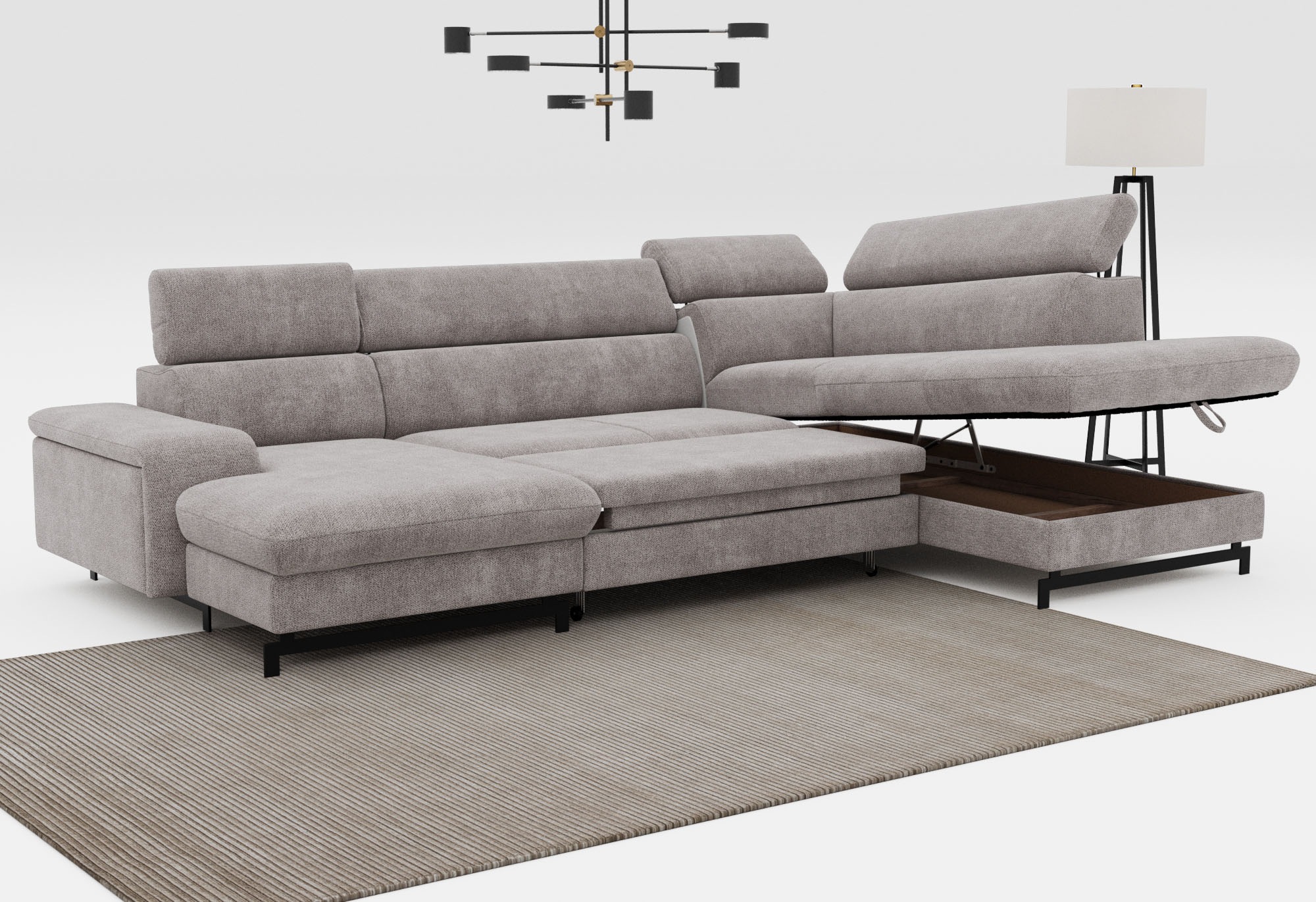 COTTA Wohnlandschaft "Emma U-Form, B: 328 cm" mit Kopfteilverstellung, opti günstig online kaufen