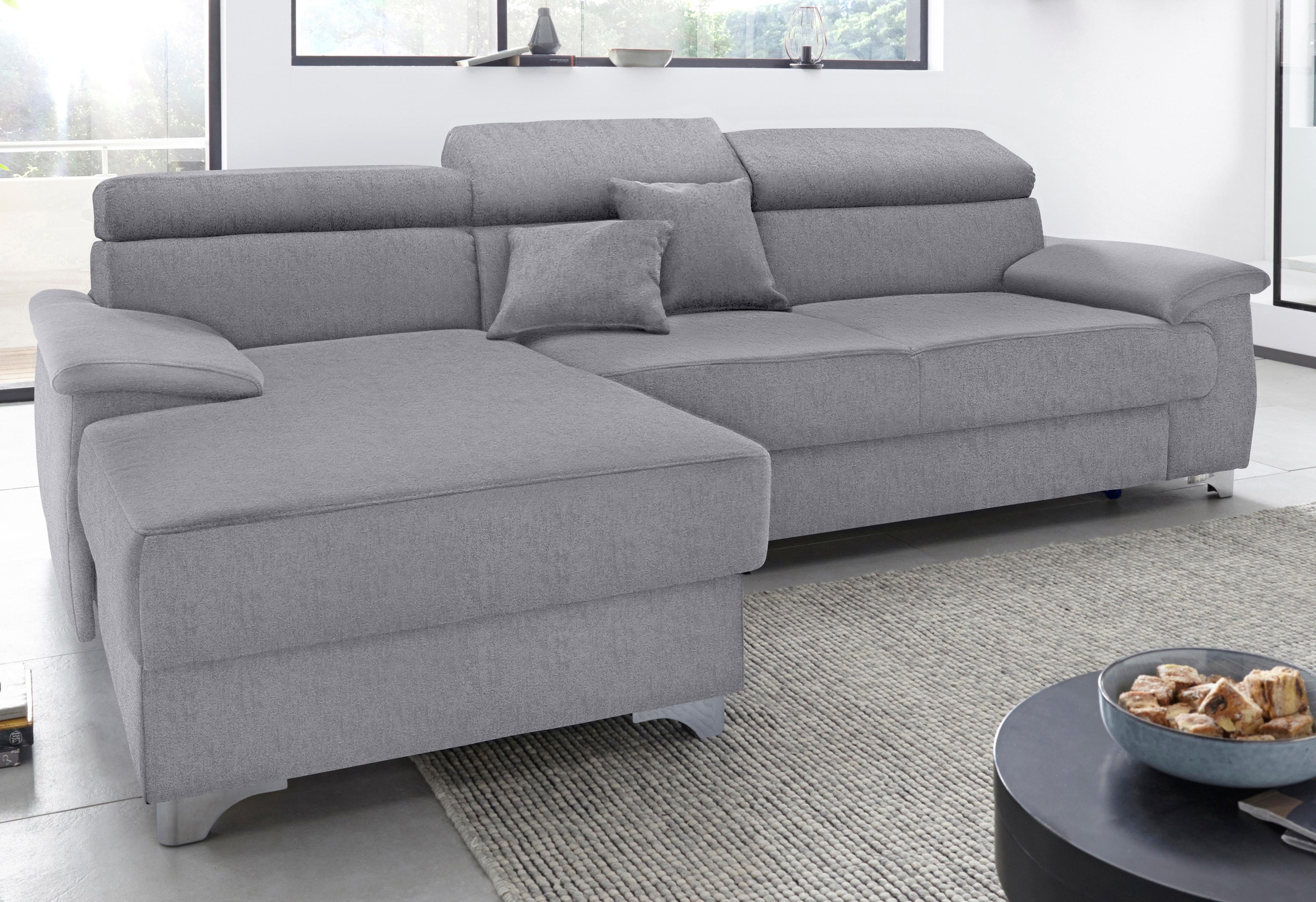 DOMO collection Ecksofa "Mira, inklusive Kopfteilverstellung für mehr Wohlf günstig online kaufen