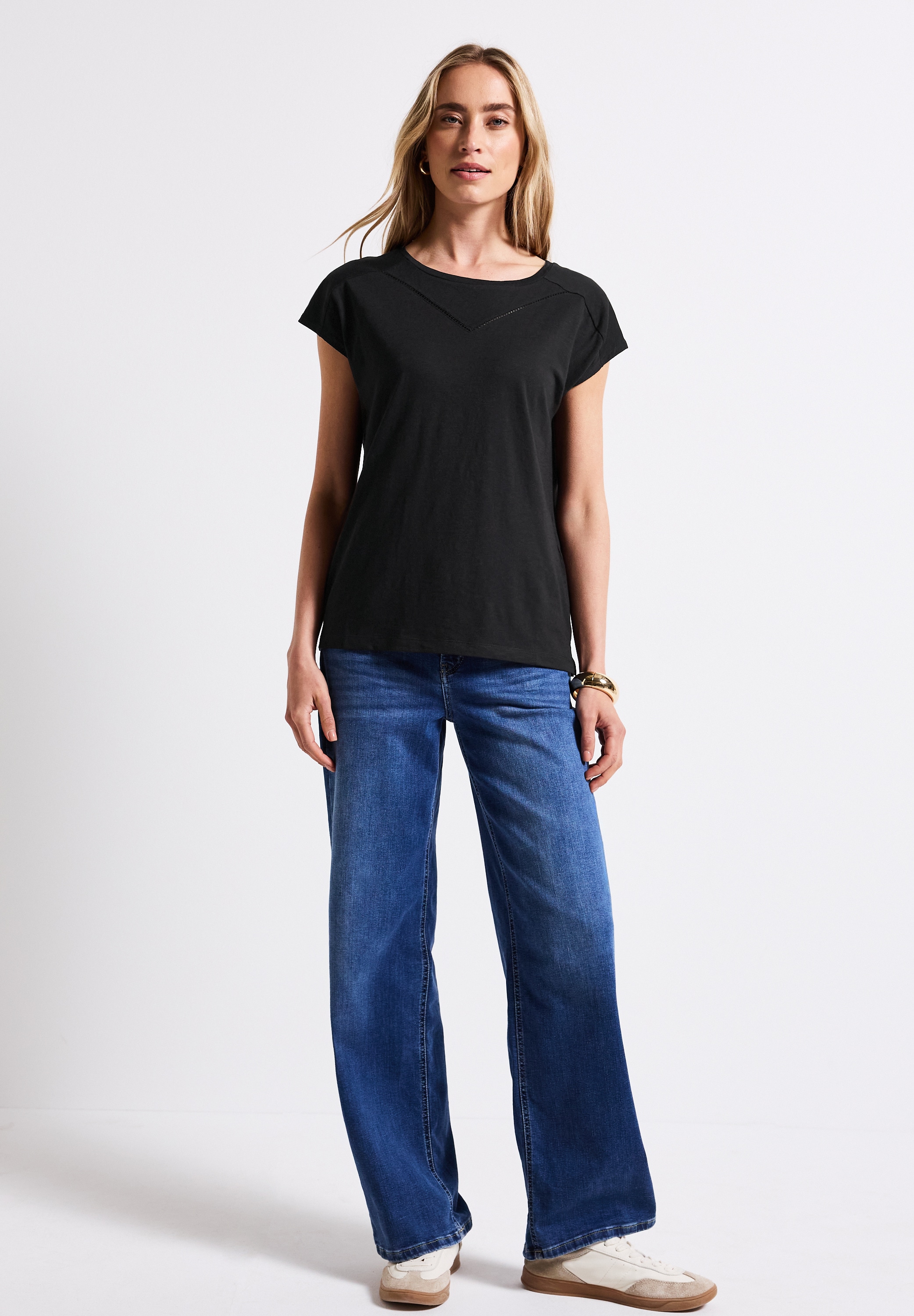 STREET ONE T-Shirt, mit Schlitz am Saum