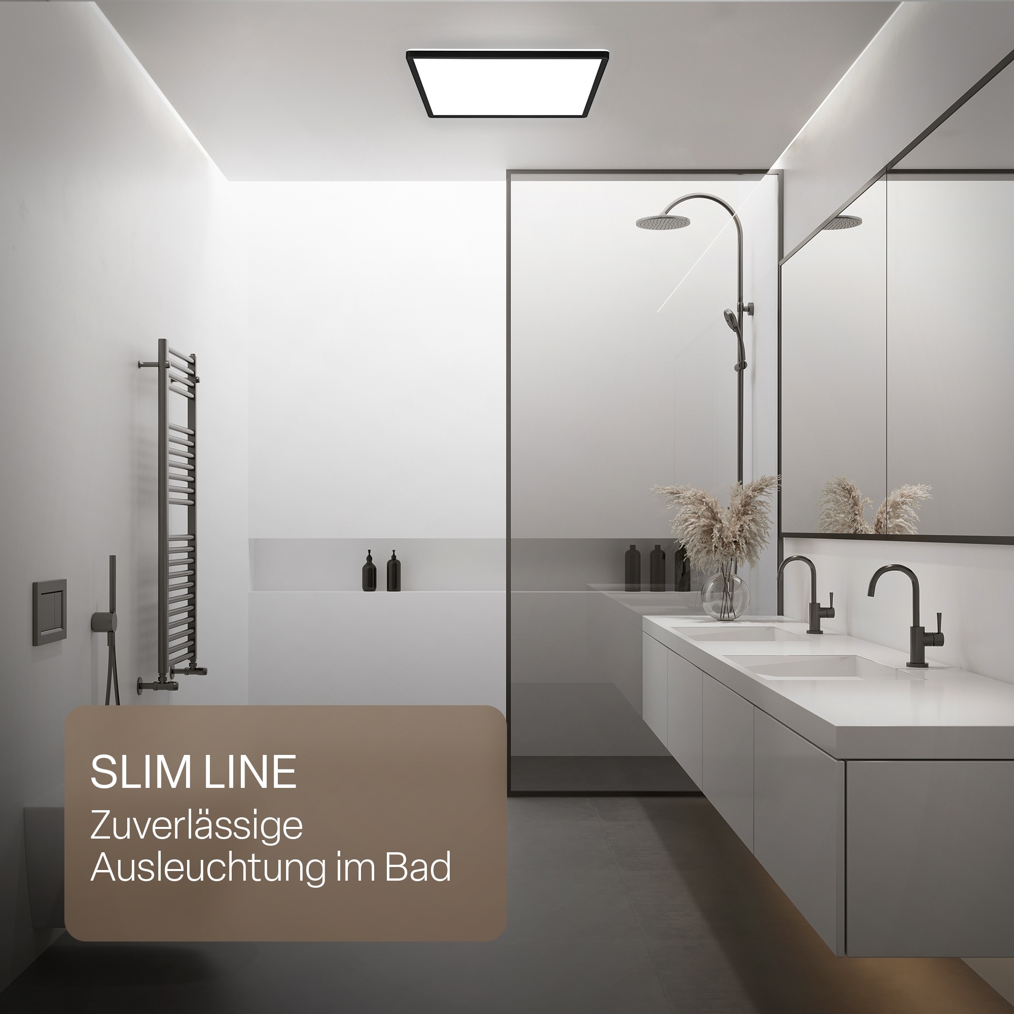 B.K.Licht LED Panel »SHALLOW« LED-Board 1 Stk. Neutralweiß 42x42x3 cm, Badlampe, Badezimmer, Küche, Wohnzimmer
