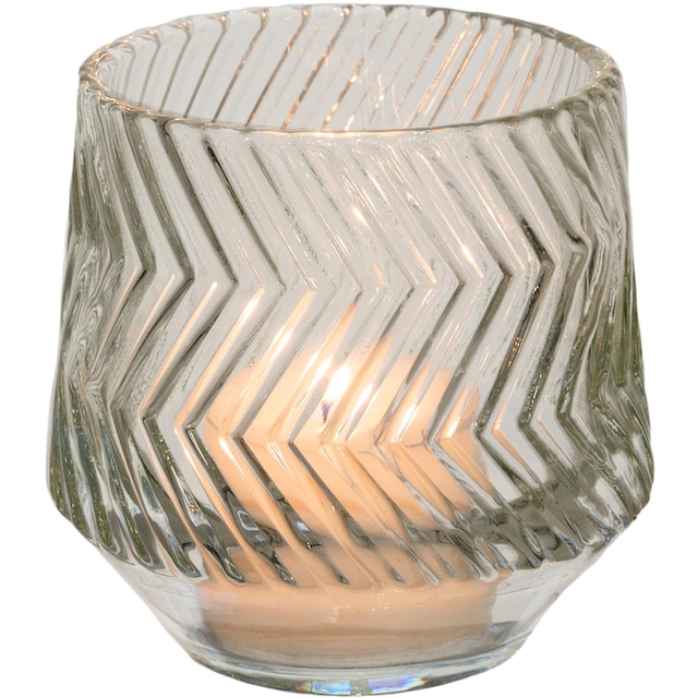 Creativ home Windlicht »Kerzenhalter Relief«, (Set, 5 St.), Teelichthalter  aus Glas, mit geschliffener Oberfläche kaufen | BAUR