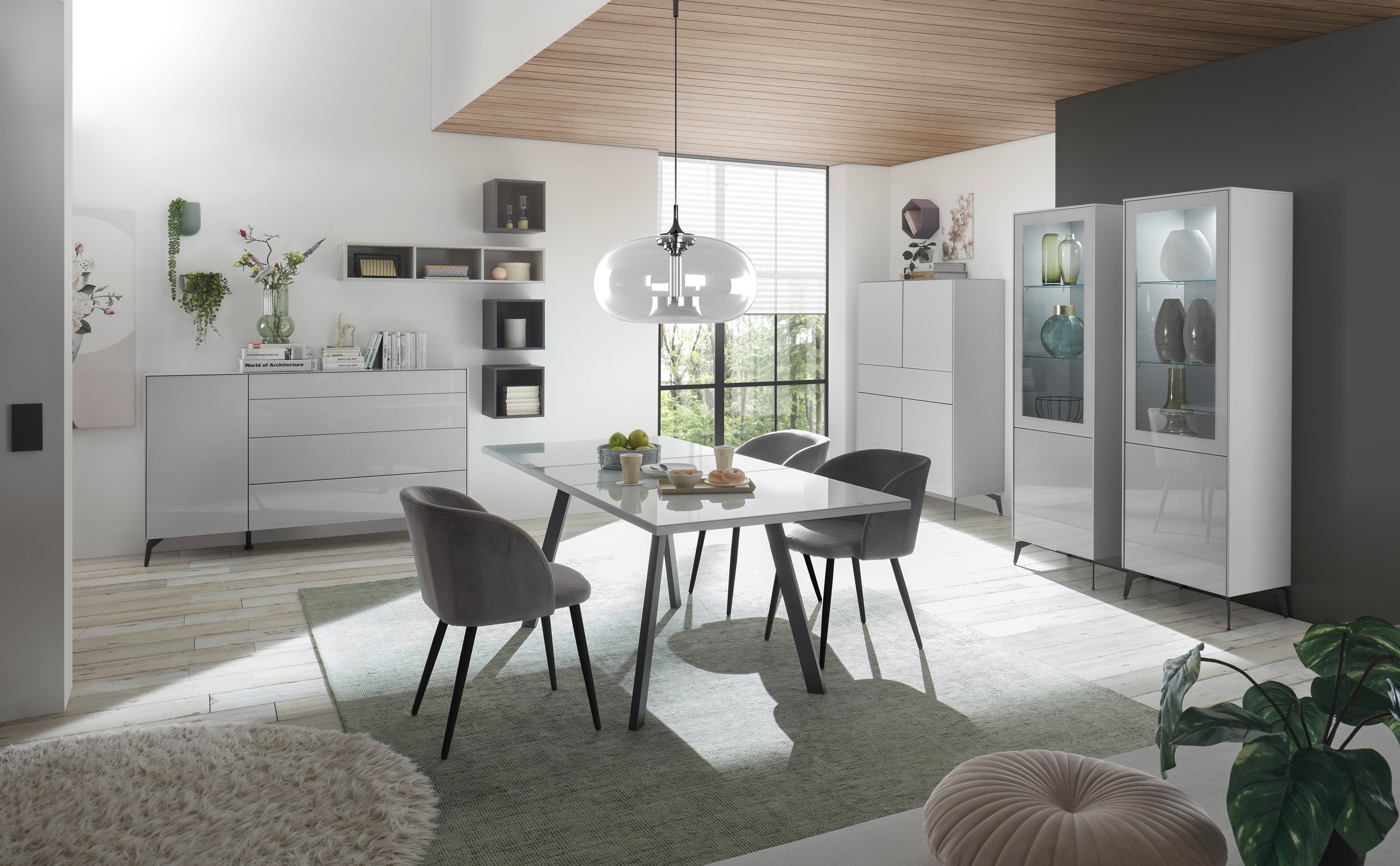 Mäusbacher Kommode "Imola" Kommode mit Glasfront und Glasoberplatte