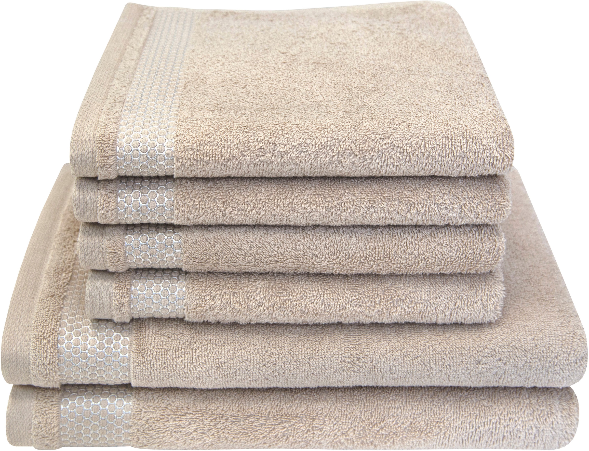 Dyckhoff Handtuch Set "Gloss" Set 6 Stk. Walkfrottier 4 Handtücher (50x100cm), 2 Duschtücher (70x140cm)