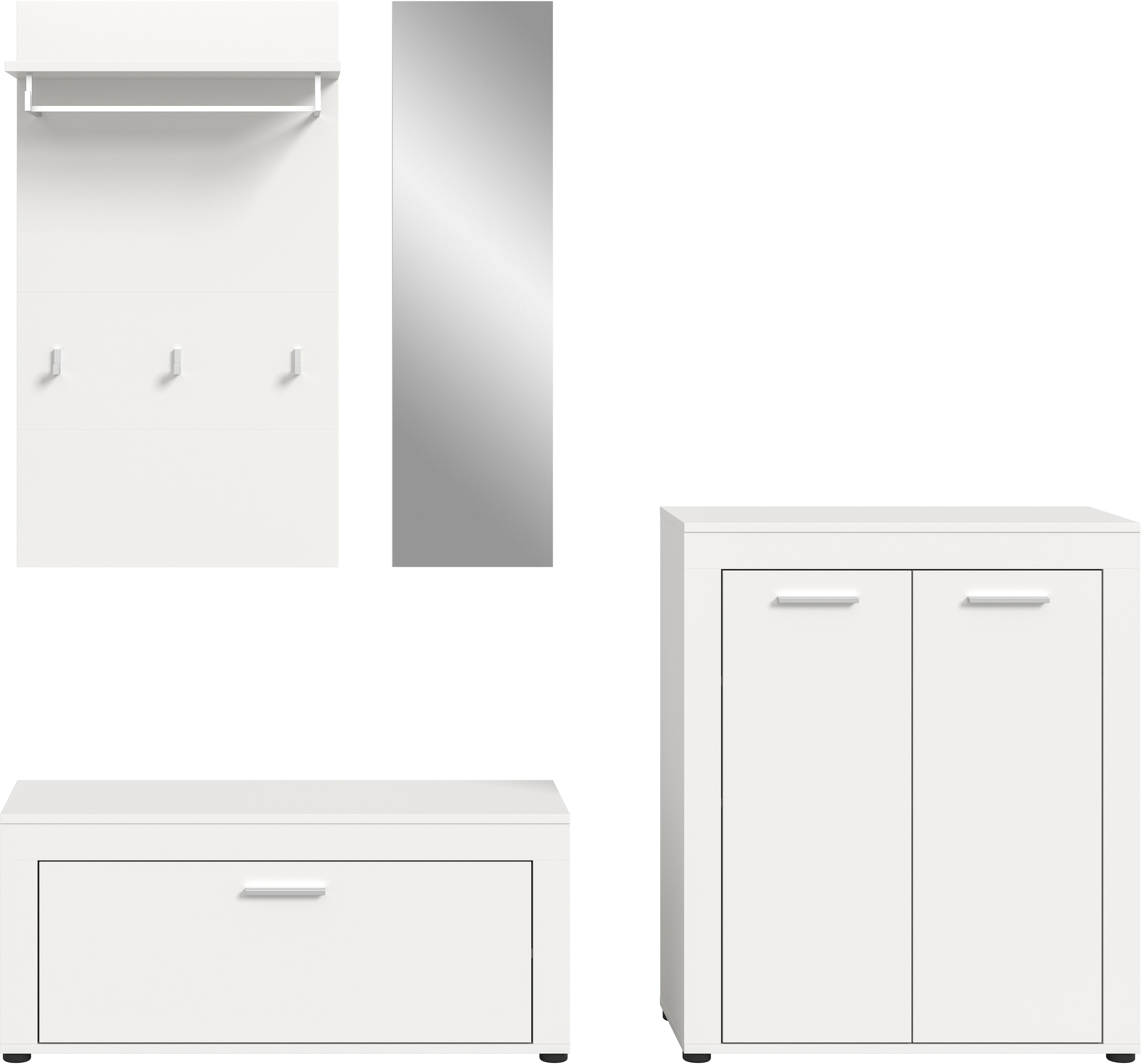 INOSIGN Garderoben-Set »Aosta«, (Set, 4 St.), Aosta, Höhe 191 cm, Garderobenset, Flur, Diele