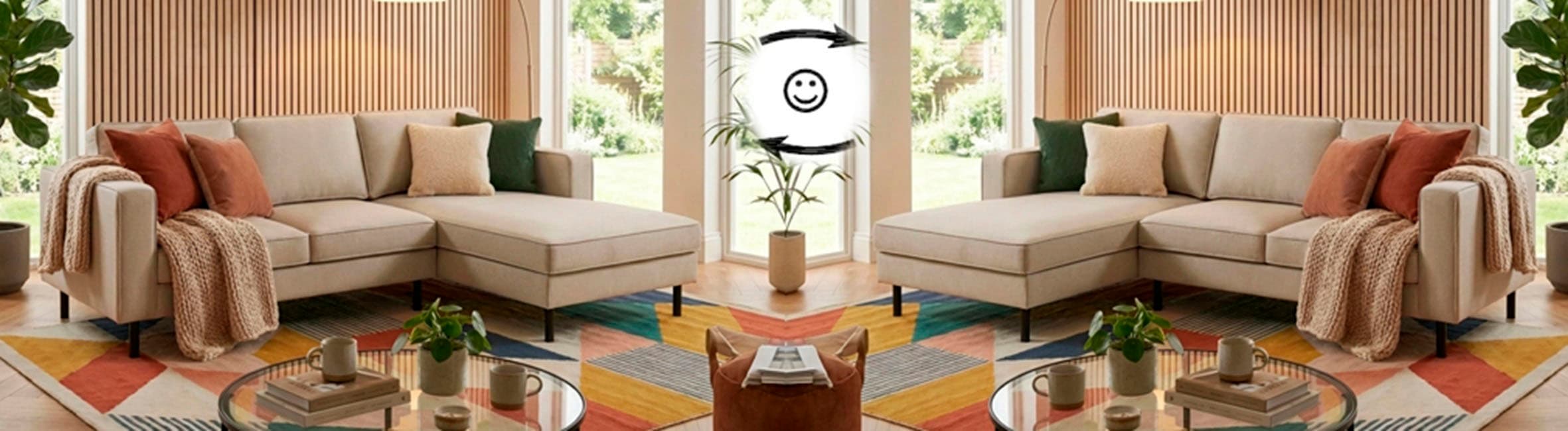 TRENDMANUFAKTUR Ecksofa »Watkins, Couch wahlweise mit Schlaffunktion & Bettkasten, auch in Cord« Recamiere beidseitig montierbar, Sofa in L-Form, Breite 232 cm