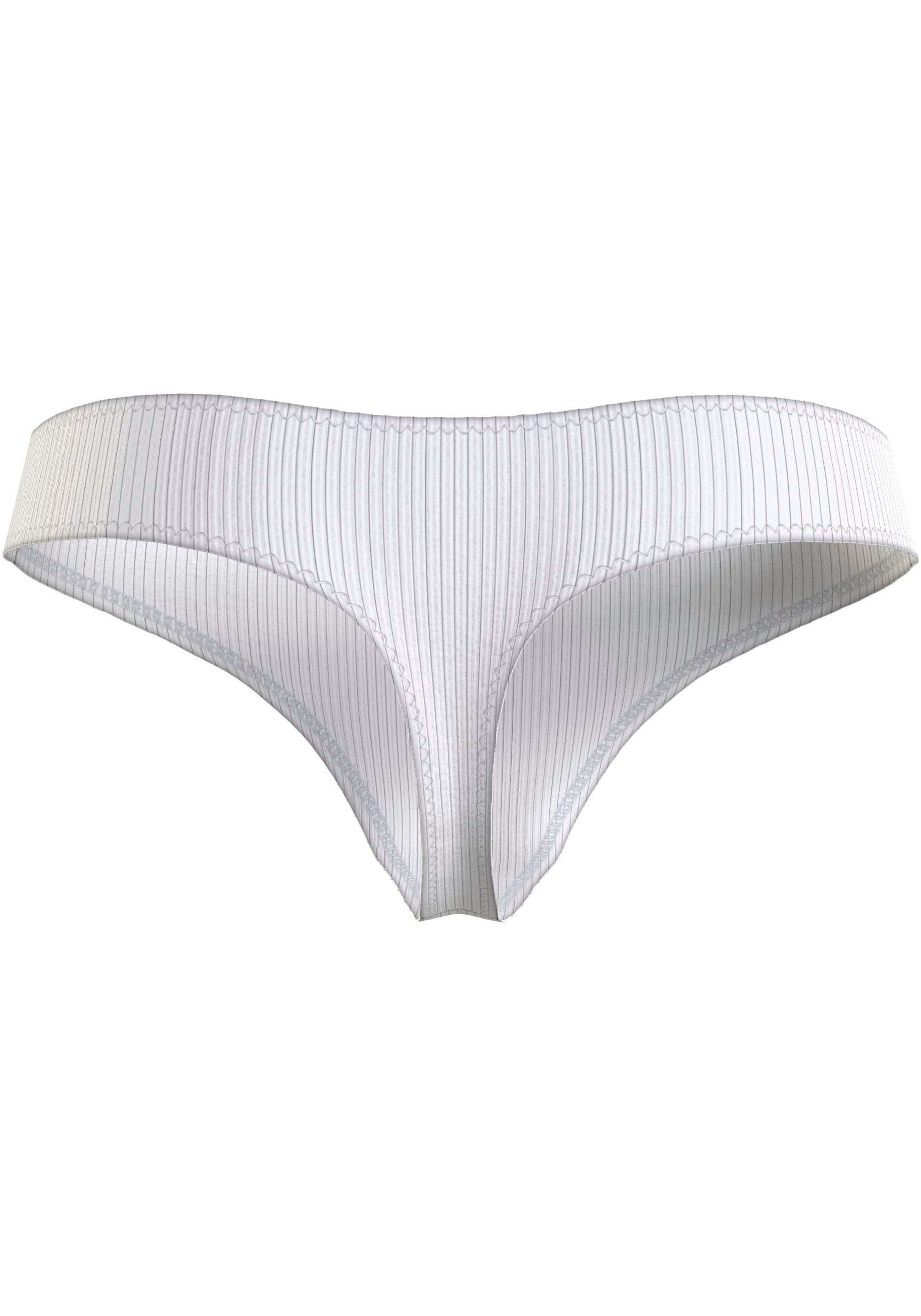 Tommy Hilfiger Underwear String »3P THONG (EXT. SIZE)«, (Packung, 3 St., 3er), in Rippoptik mit Tommy Hilfiger Logo-Badge