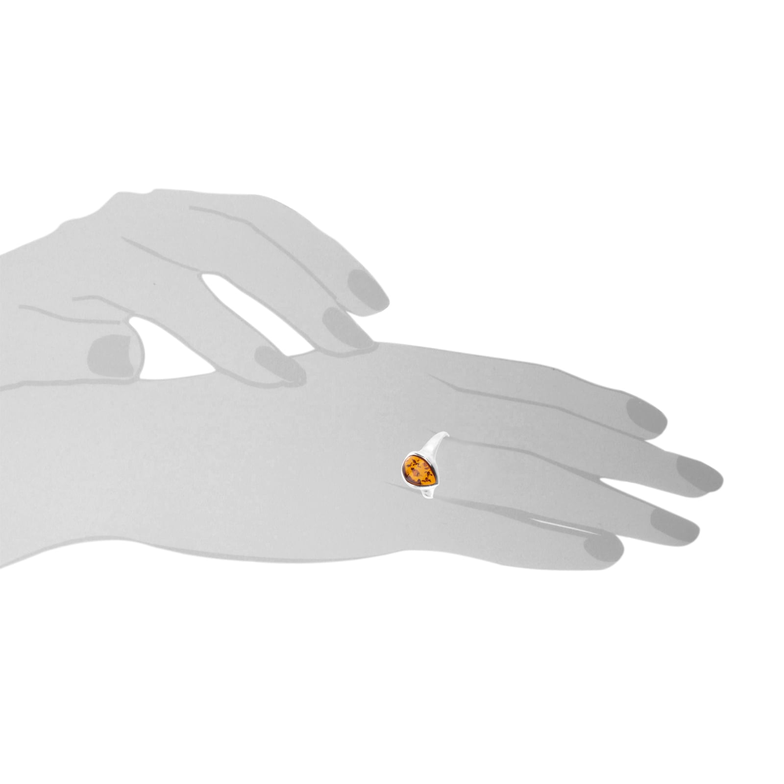 OSTSEE-SCHMUCK Fingerring »- Enela - Silber 925/000 - Bernstein«