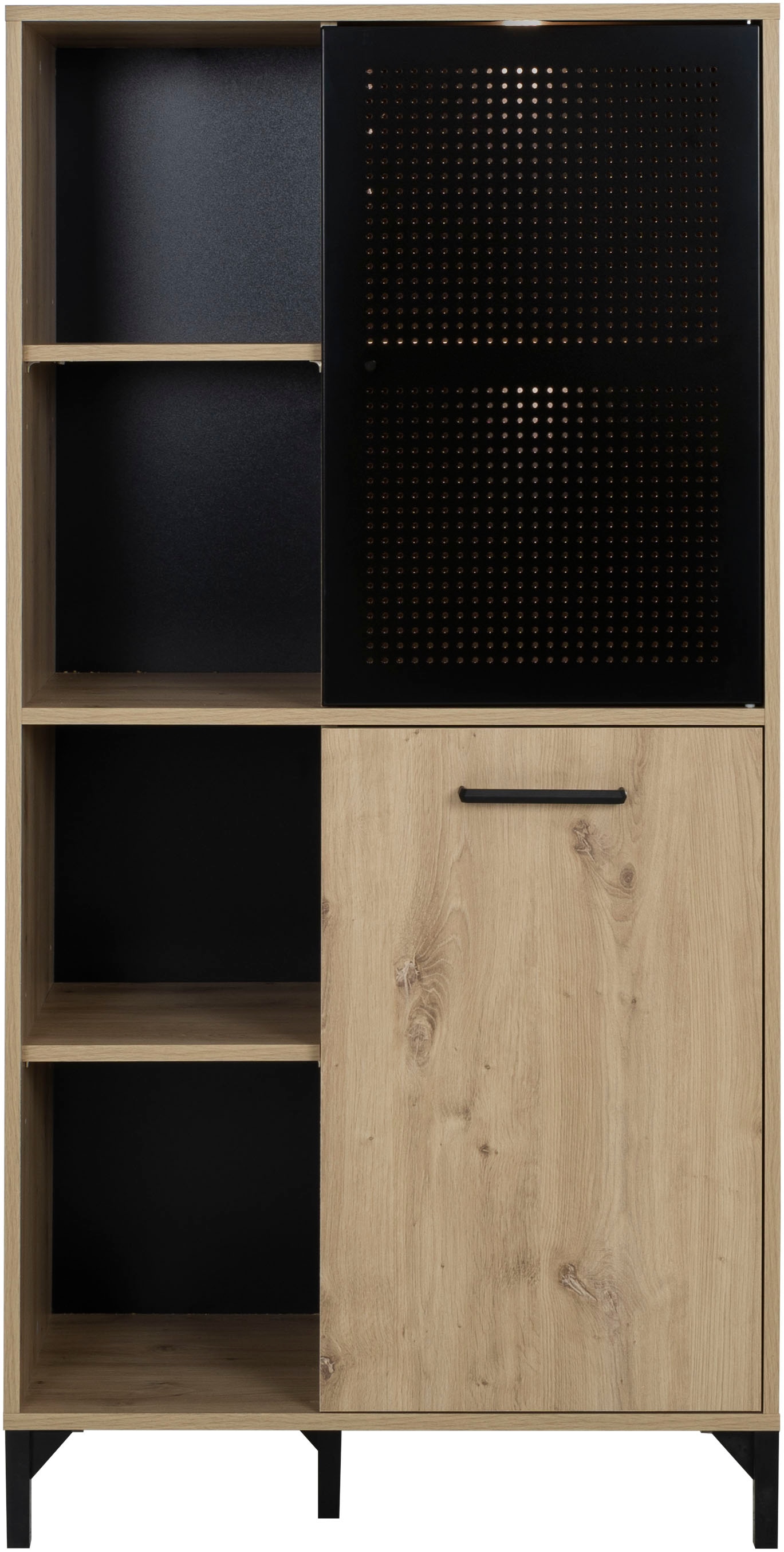 Gami Hochschrank »CRAFT«, Hochchrank mit 2 Türen und 4 offenen Fächern