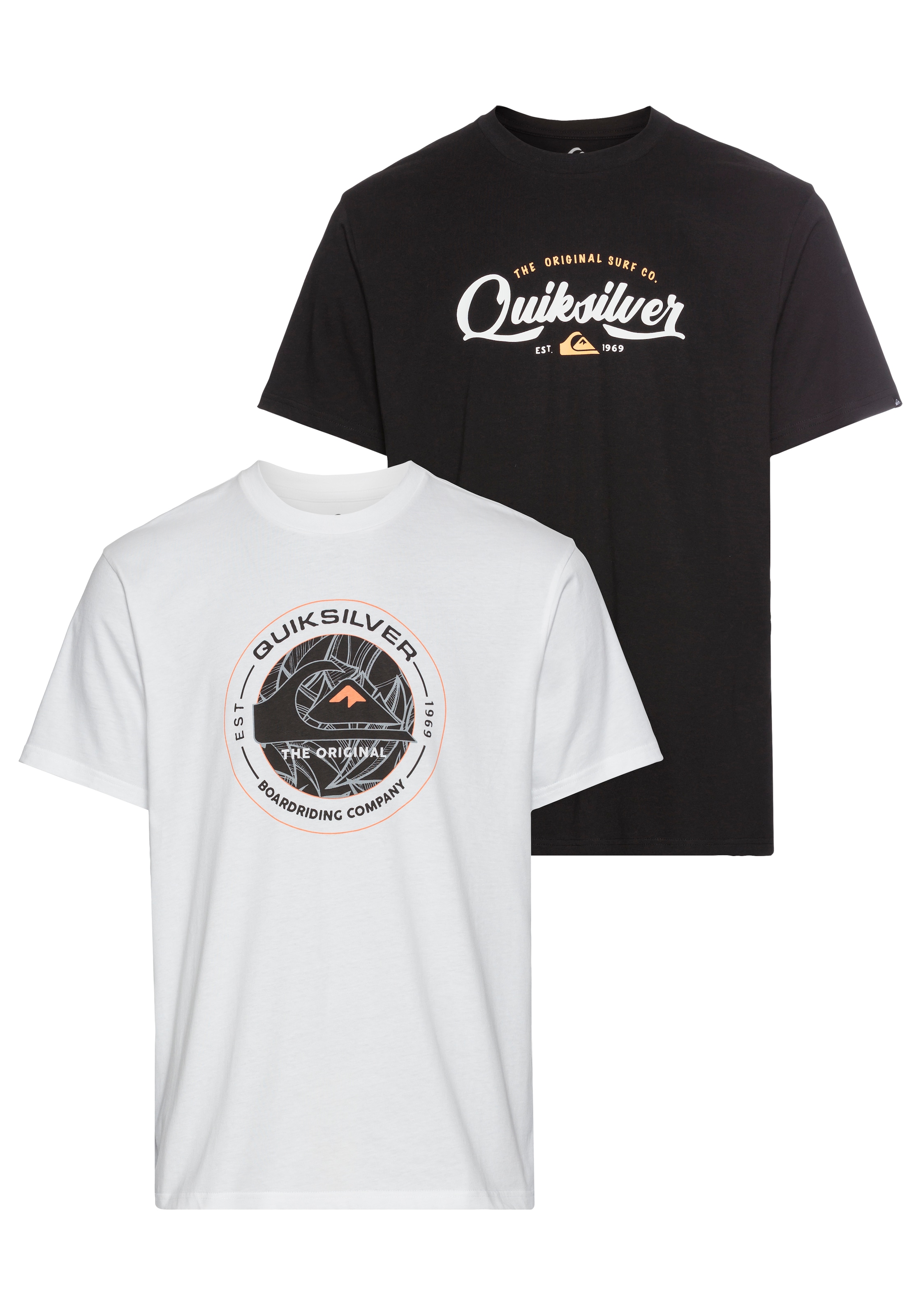 Quiksilver T-Shirt "FLYING DISC UNDERTO SHORT SLEEVE PACK YM" 2 Stk. Doppelpack, mit Print, Kurzarm, aus Baumwolle