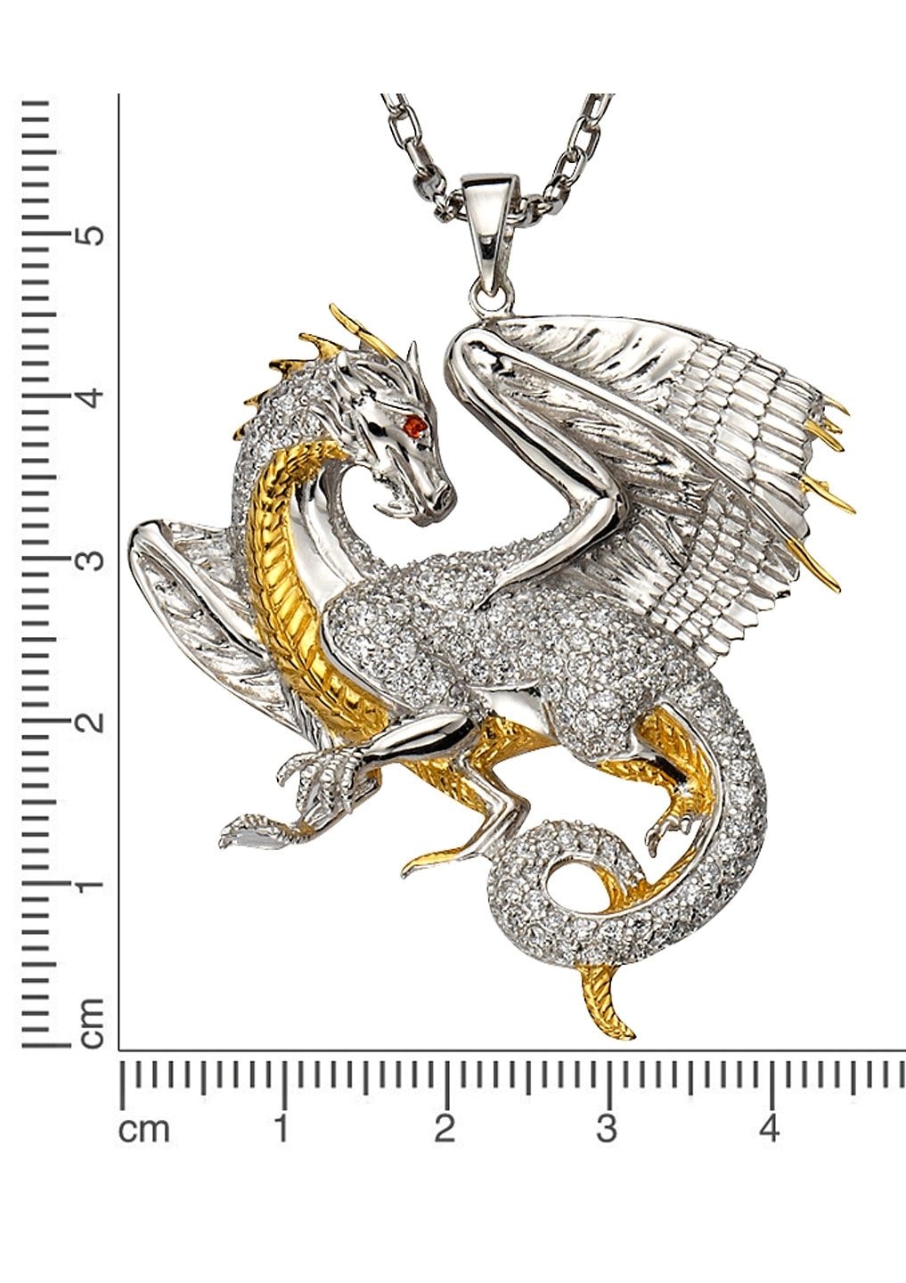 Firetti Kettenanhänger »Schmuck Geschenk Silber 925 Halsschmuck Anhänger Drache«, mit Zirkonia (synth.)