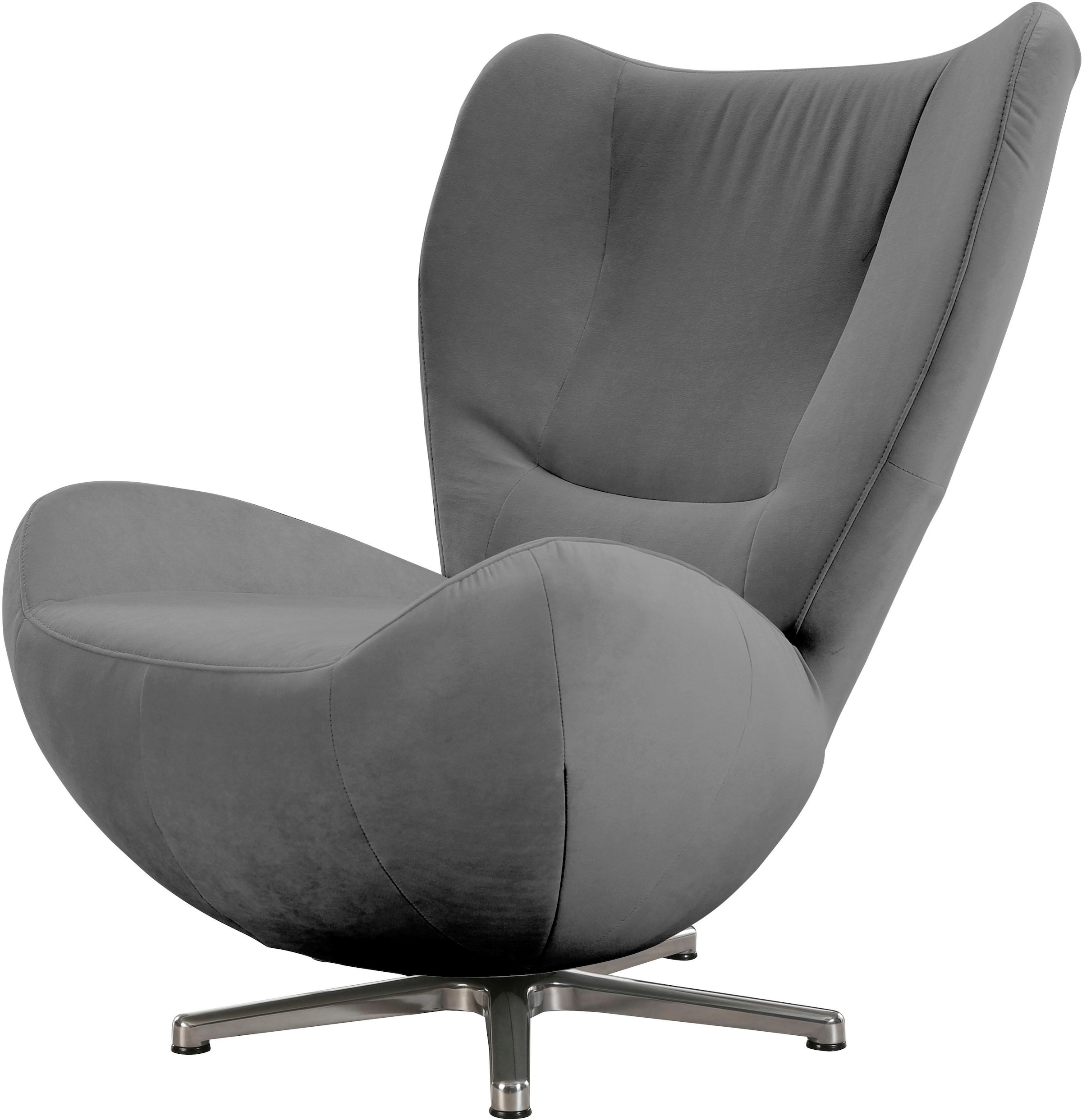»TOM mit | Loungesessel HOME BAUR Chrom PURE«, Metall-Drehfuß TOM TAILOR in
