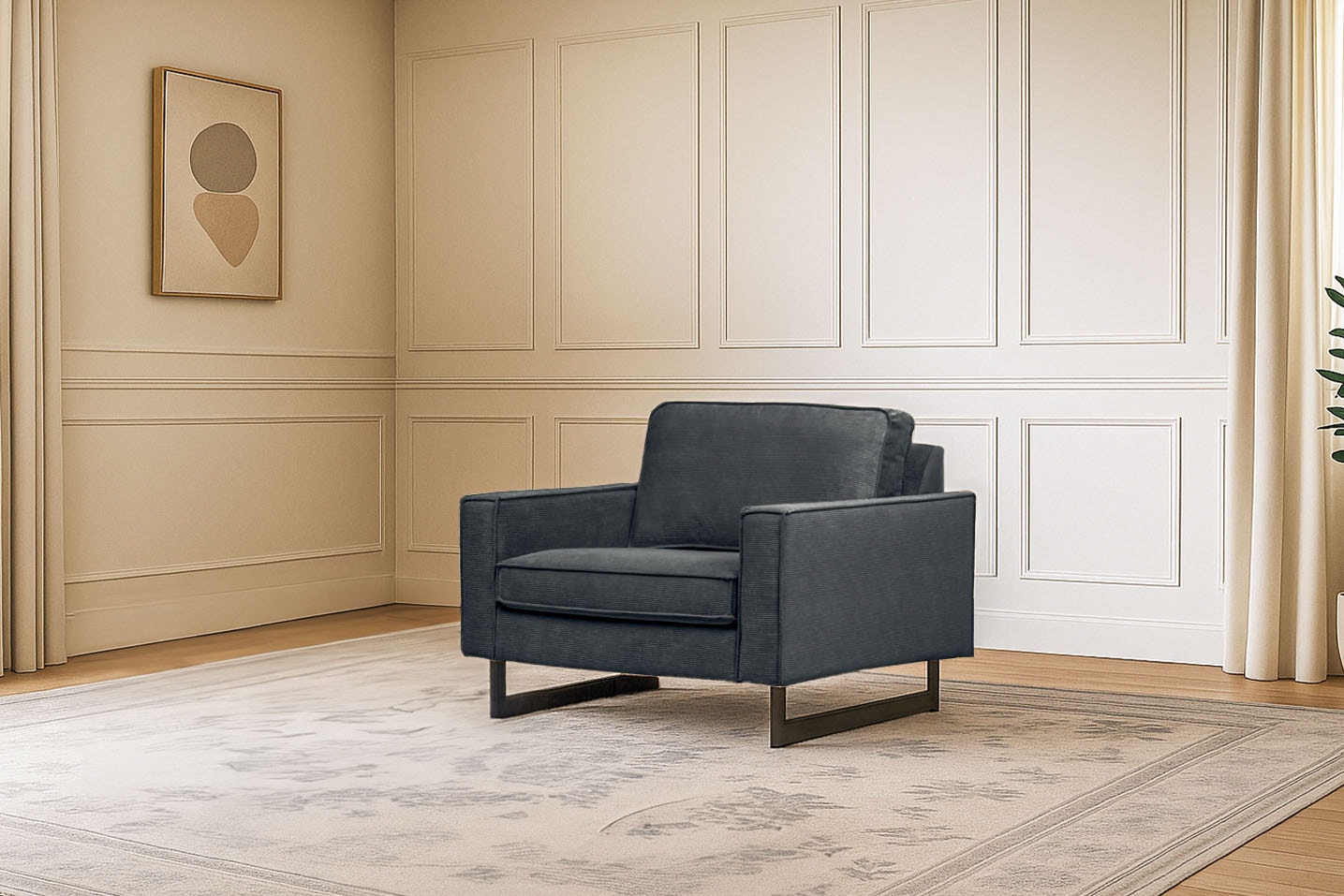 Places of Style Loveseat "Pinto 105 cm, Cord, Chenille, Lederoptik", mit Ke günstig online kaufen