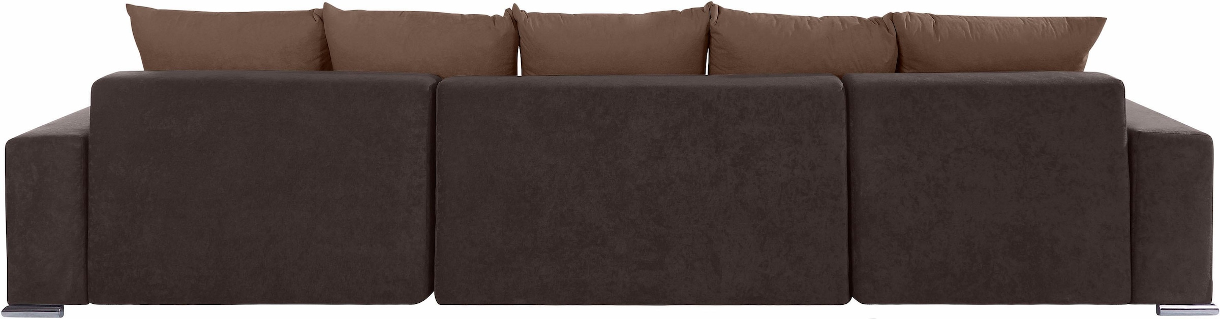 COLLECTION AB Wohnlandschaft »XXL-Josy U-Form, Breite 333 cm, mit 2 Recamieren 77 & 97 cm«, inkl. Bettfunktion, Bettkasten, mit 5 gleich großen Rückenkissen