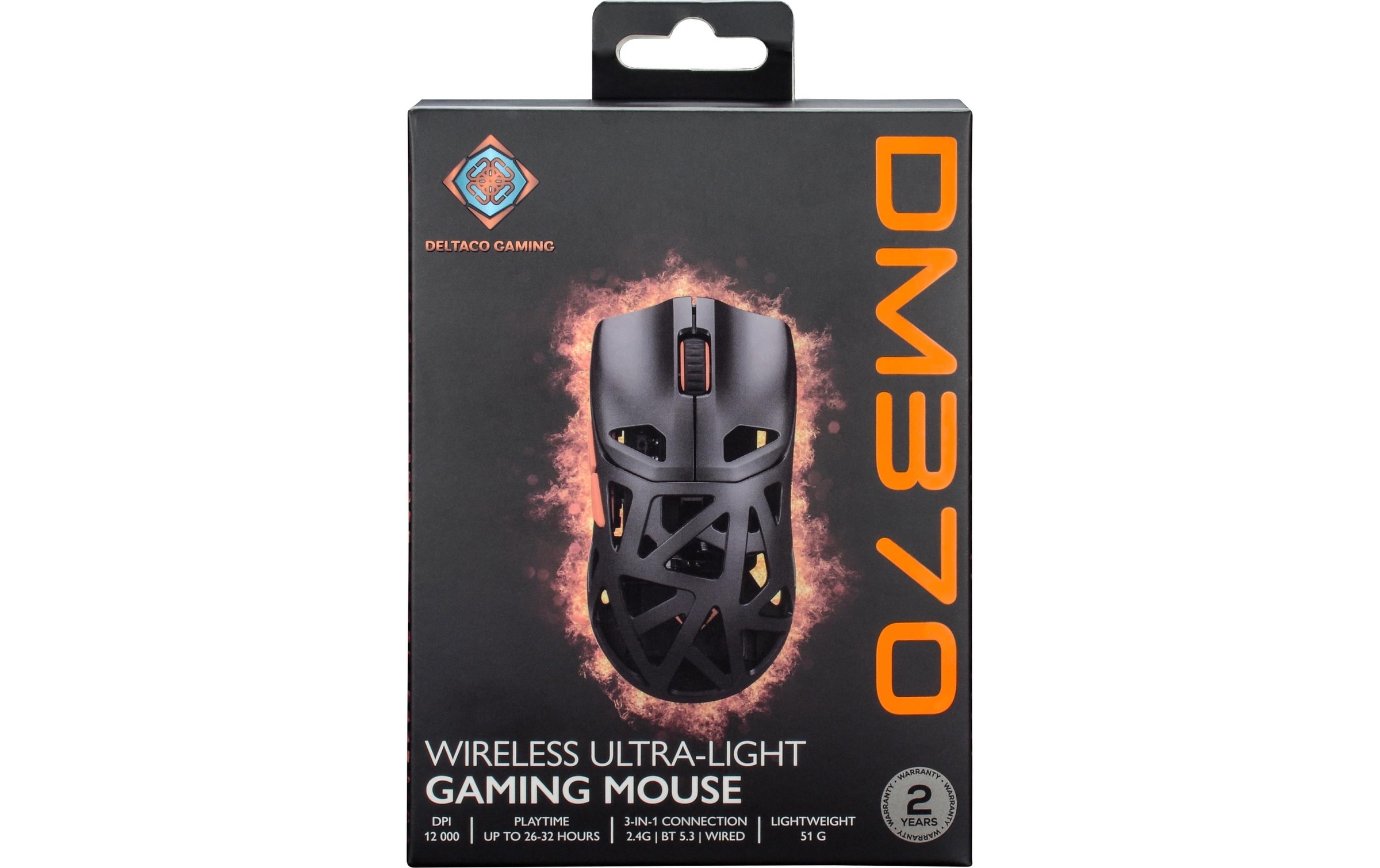 DELTACO Gaming-Maus »GAM-188 DM370, 12000 dpi, Black« Wireless Mouse