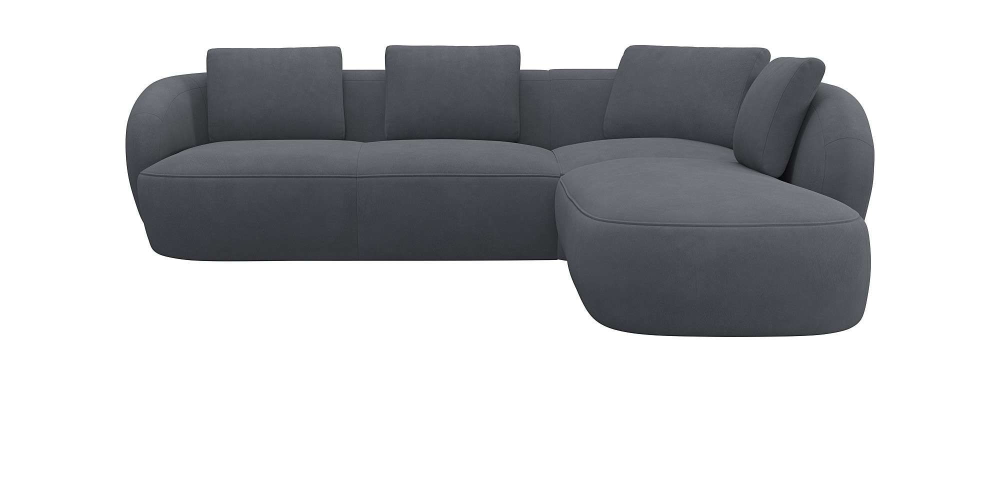 Ecksofa »Torino, rund, L-Form, Sofa-Ecke mit Ottomane«, Modernes, organisches...