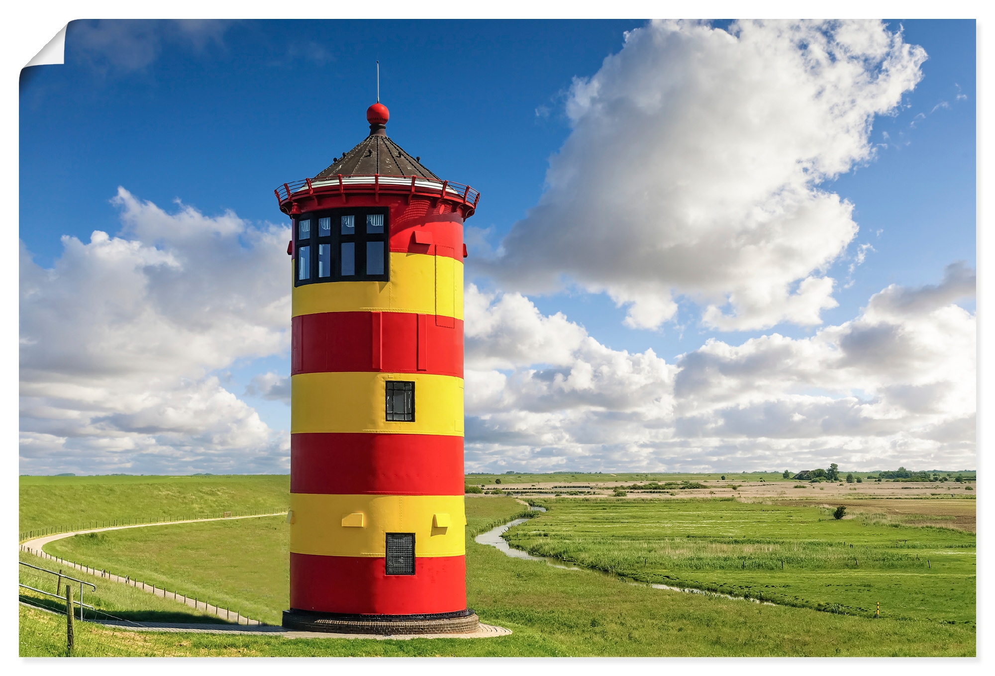 Artland Wandbild "Pilsumer Leuchtturm in Ostfriesland" 1 Stk. tlg. als Alubild, Leinwandbild, Poster, Wandaufkleber in verschied. Größen