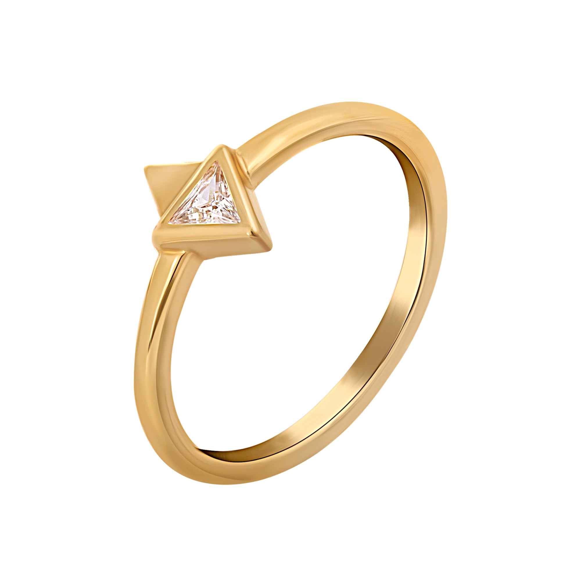 CAÏ Fingerring »925 Silber vergoldet mit Zirkonia Dreieck«