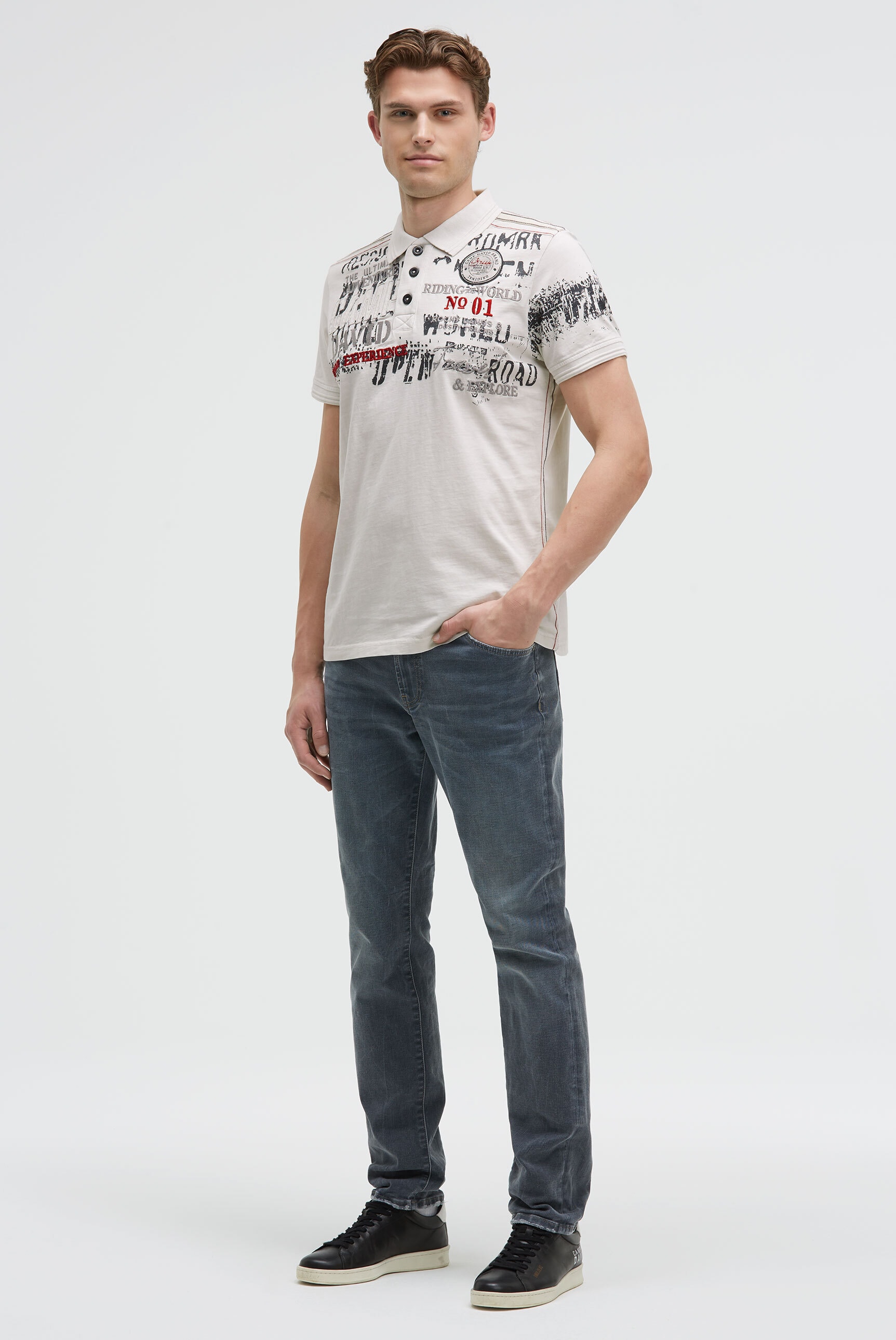 CAMP DAVID Poloshirt mit Kontrastnähten