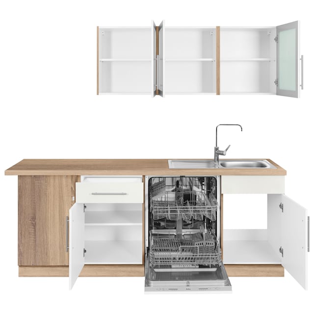 wiho Küchen Winkelküche »Aachen«, mit E-Geräten, Stellbreite 210 x 220 cm  kaufen | BAUR