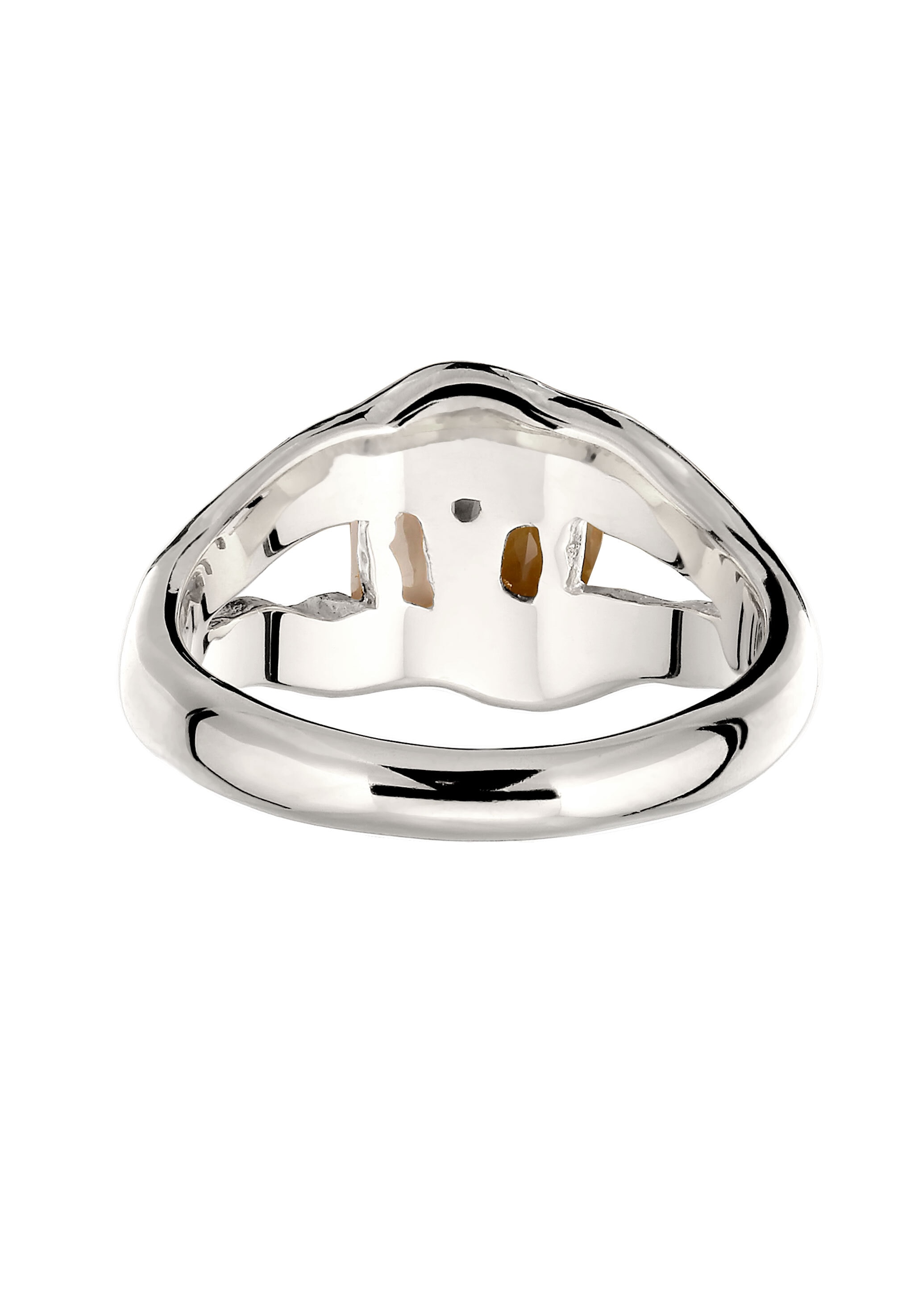 Elli Silberring »Ring Rechteck Rosequartz Citrin Gelb 925 Sterling Silber«