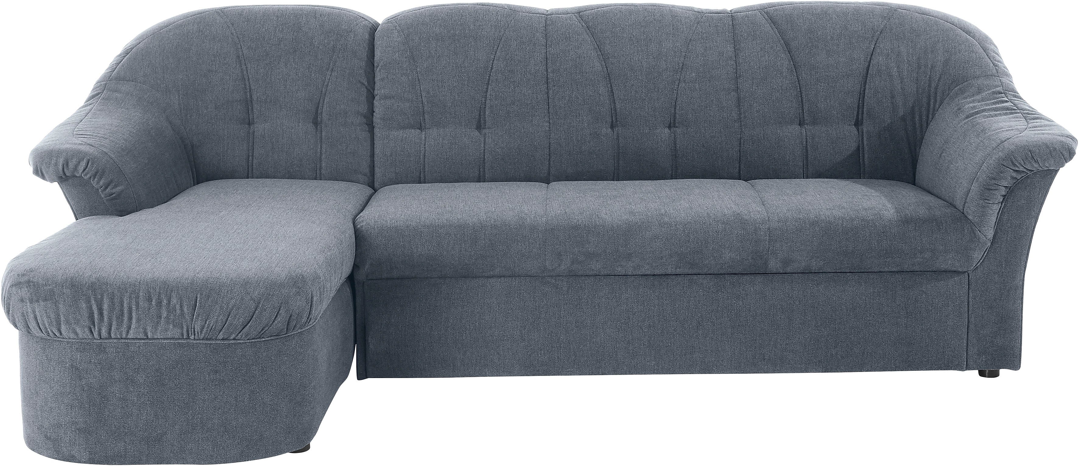 DOMO collection Ecksofa "Pegnitz, elegante Rückensteppung, komfortabel, Breite 238cm, L-Form" wahlweise mit Bettfunktion