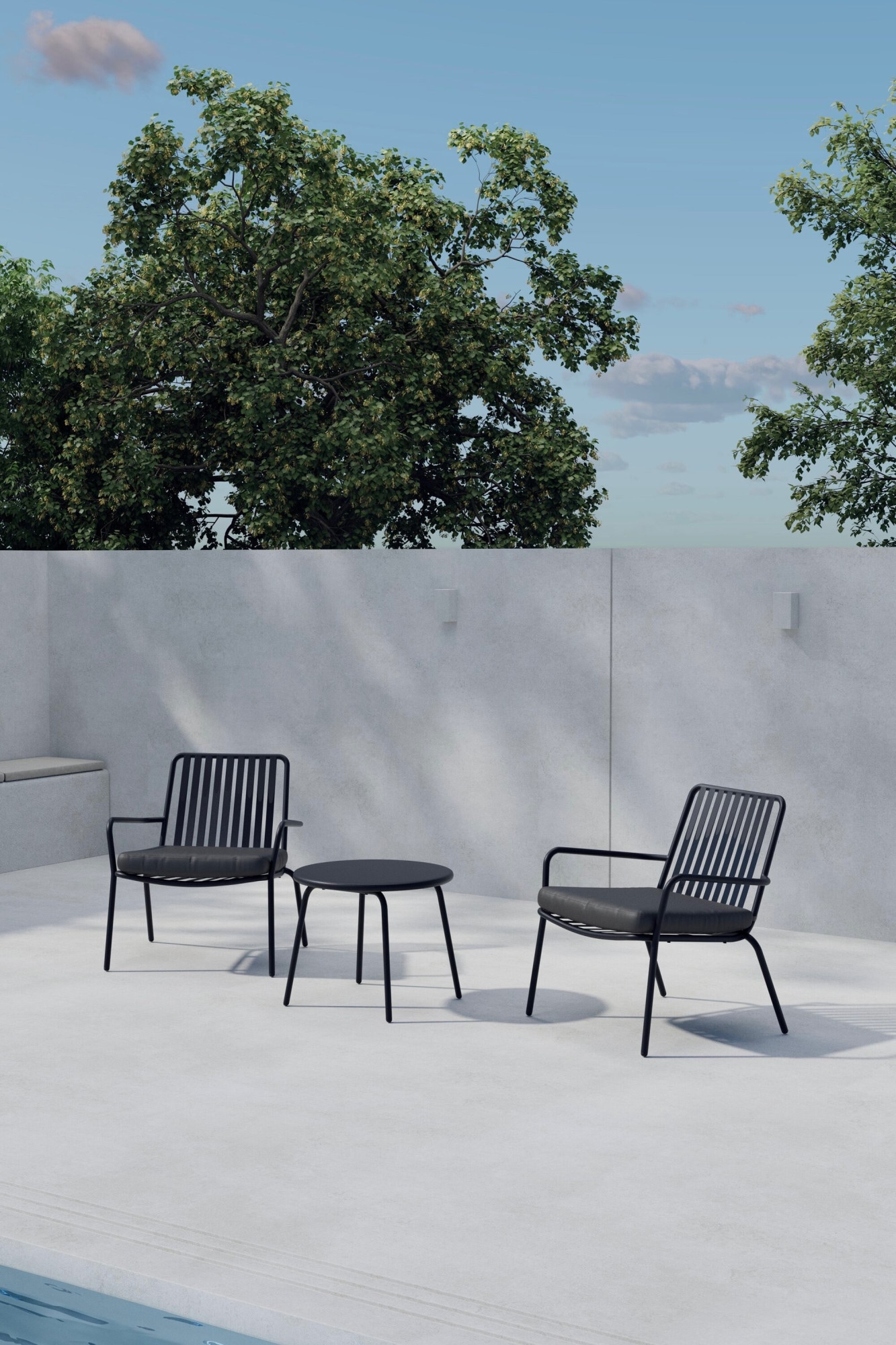 Venture Home Gartenlounge-Set "Mykonos, großzügiges Outdoor-Set für hohen Sitzkomfort" 3 tlg. Loungemöbel mit Stoffbezug, angenehm, weich
