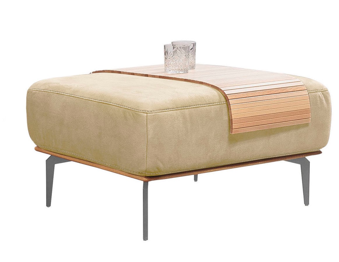W.SCHILLIG Polsterhocker »run« mit elegantem Holzsockel, Füße in Silber matt, Breite 75 cm