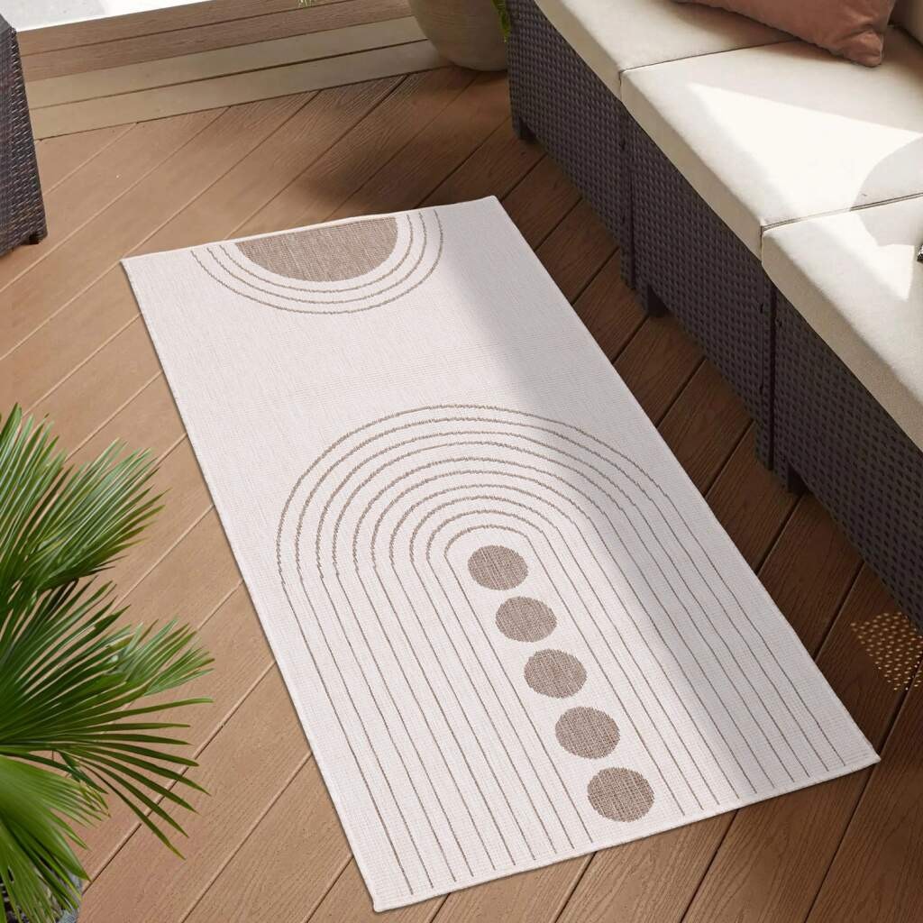 Carpet City Outdoorteppich "DUO RUG 5739" rechteckig 5 mm Höhe Wendeteppich günstig online kaufen