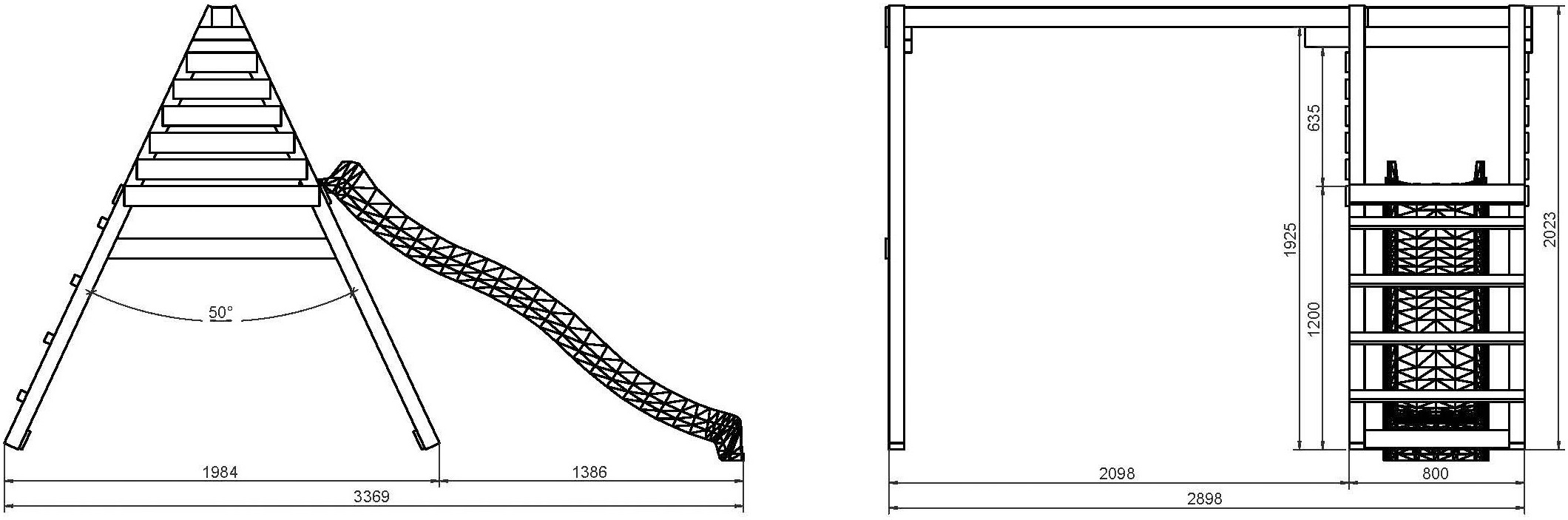 FUNGOO Spielturm »MaxPlay - Gym« mit Rutsche und Doppelschaukel
