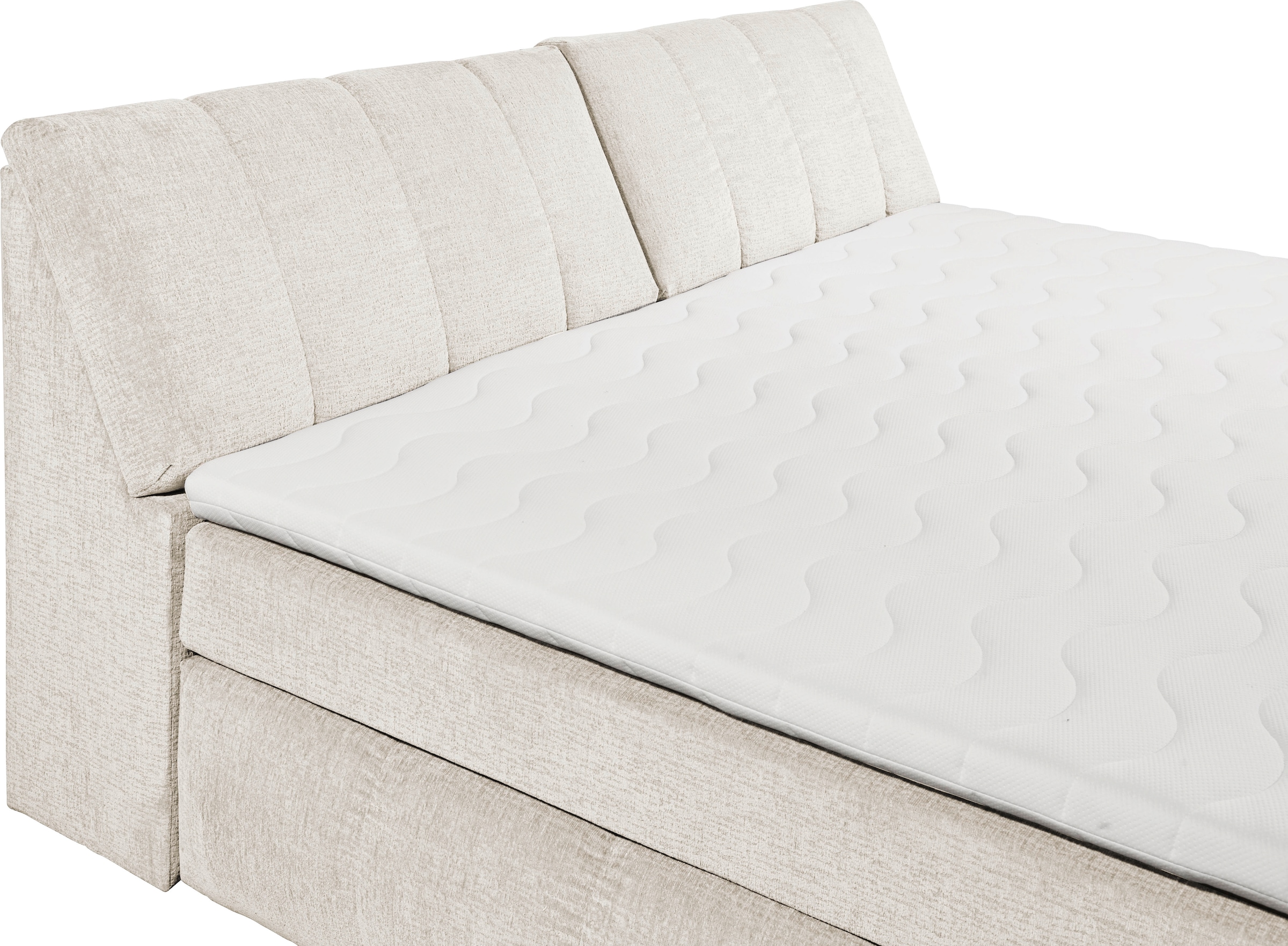 ED EXCITING DESIGN Boxspringbett »Elkford, Familienbett in der Größe 240x200cm« inkl. Stauraum im Kopfteil