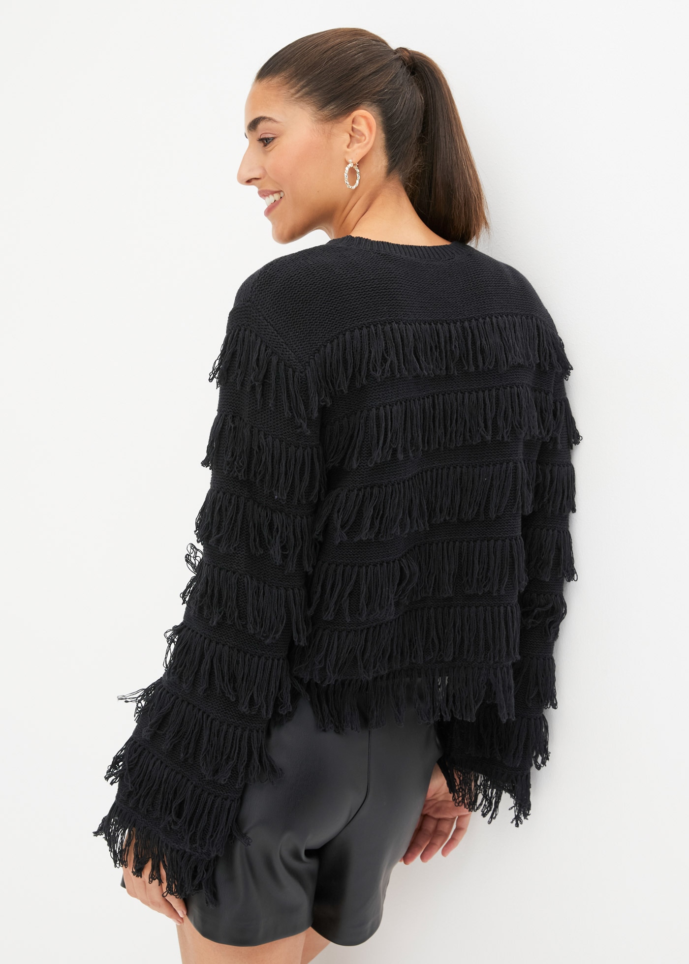 bonprix Strickpullover aus Baumwolle und Polyacryl, lässige Passform